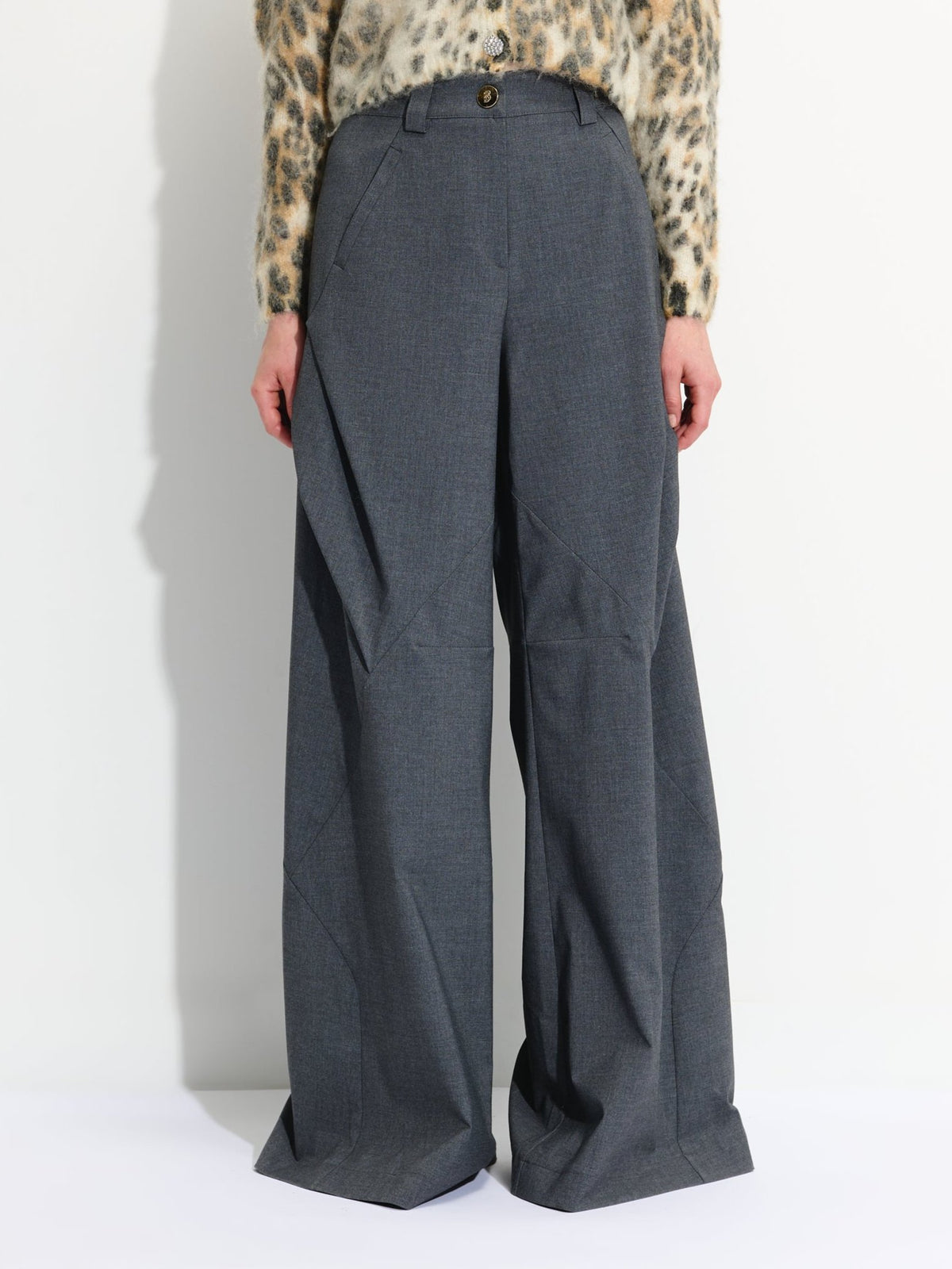 Wide Leg Cargo Style Trousers