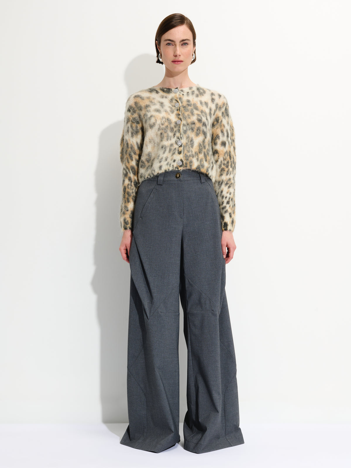 Wide Leg Cargo Style Trousers