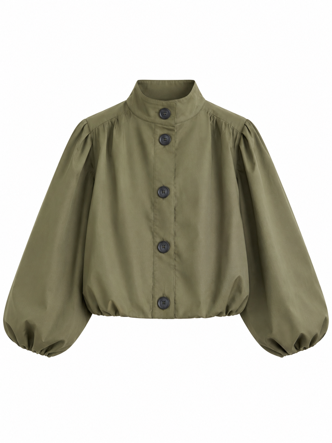 Puff-Sleeved Jacket Military