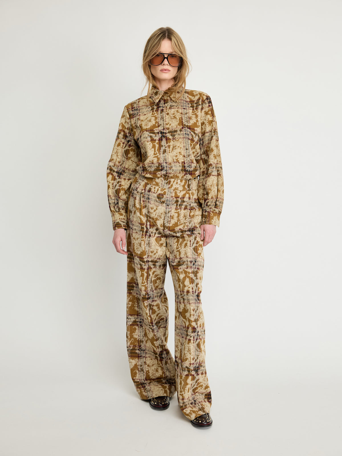 Abstract Print Wide-Leg Trousers - Maska