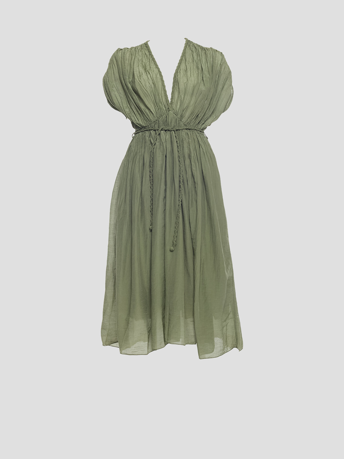 Pleated Cotton Dress