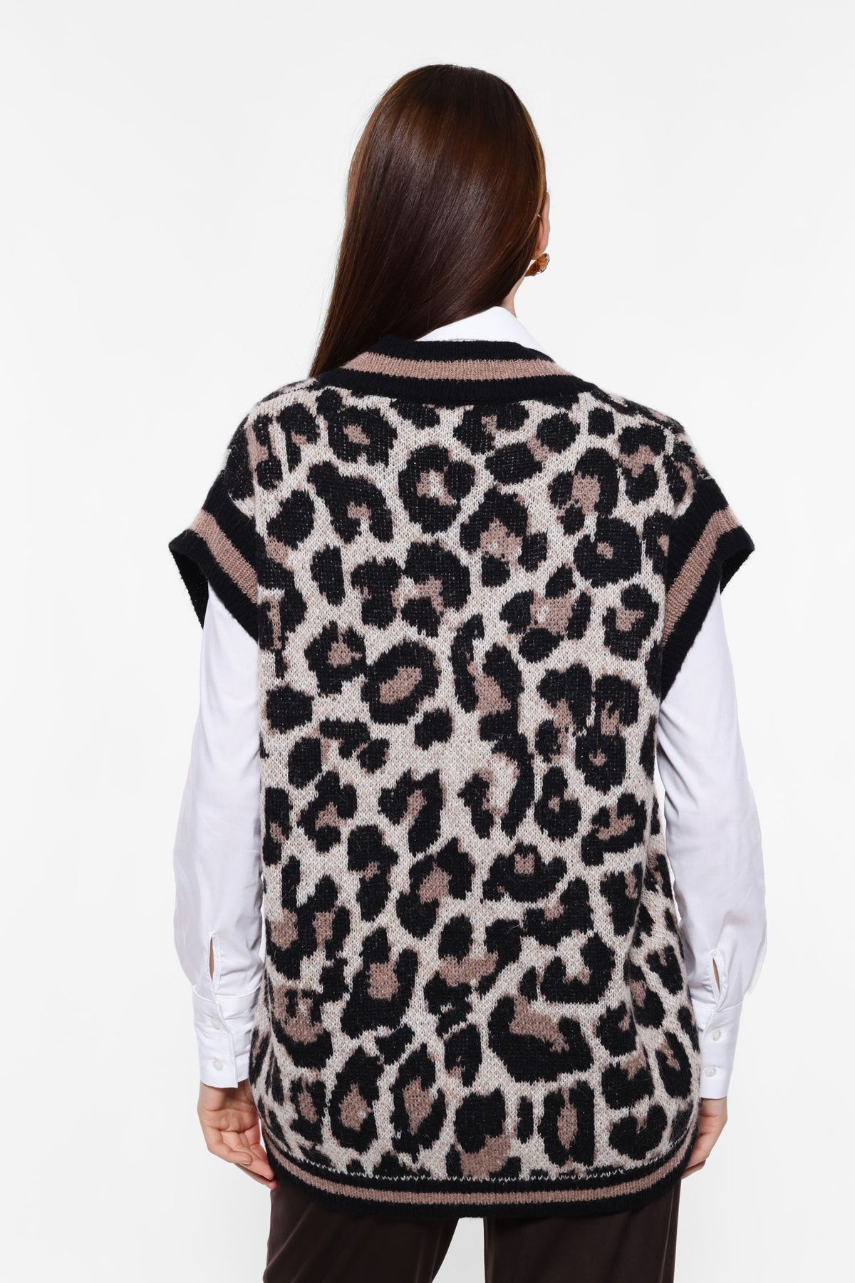 Animal print v-neck vest - Maska