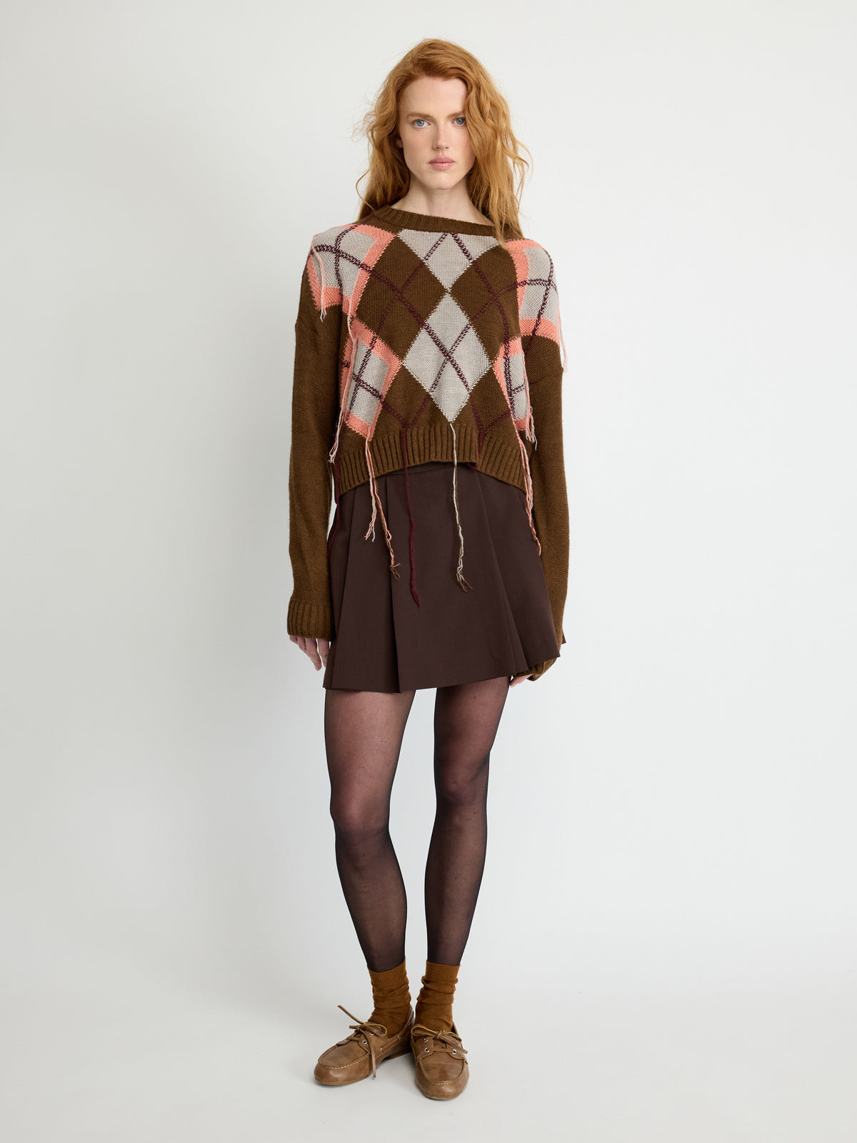Argyle Cropped Sweater - Maska