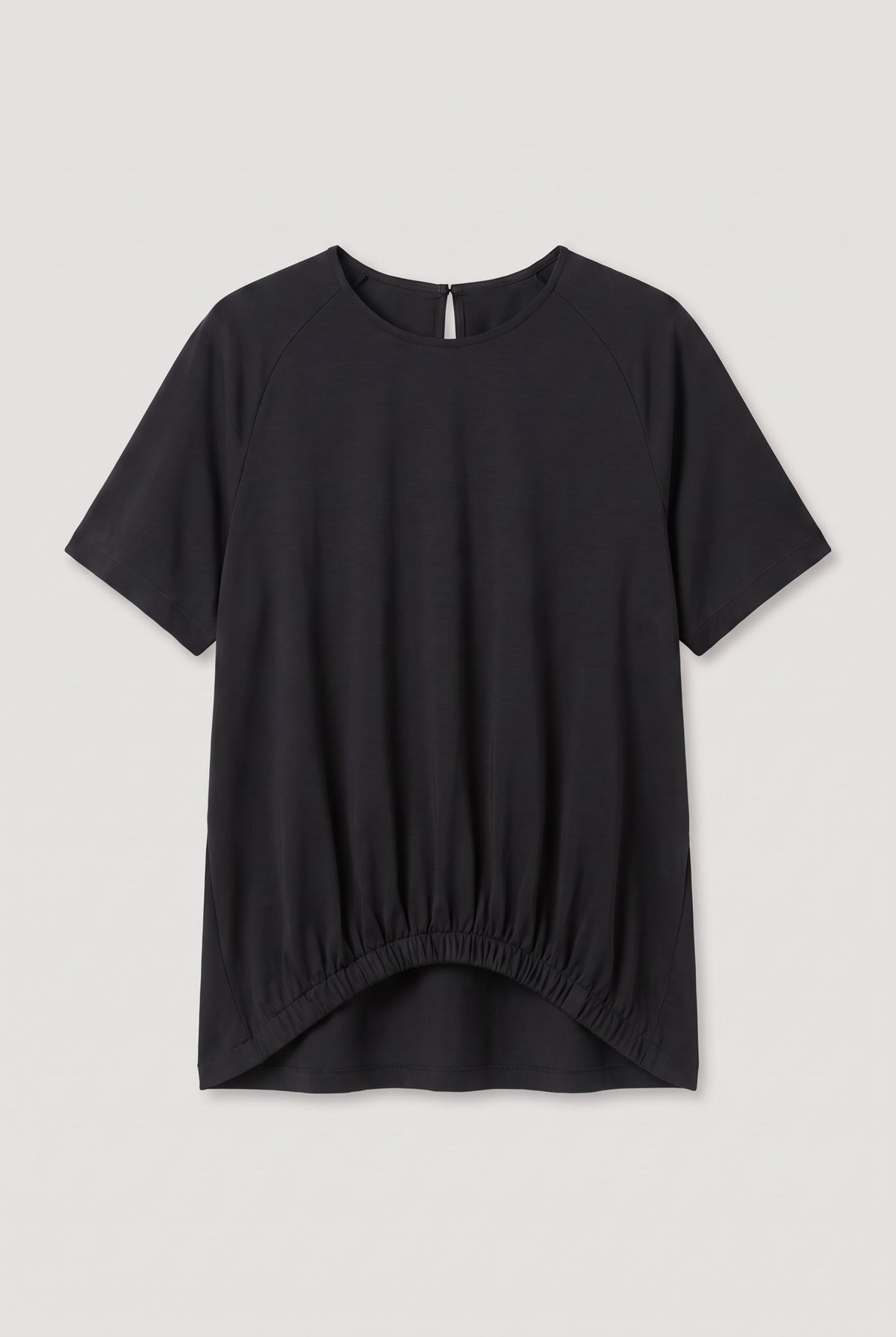 Asymmetric Draped Top - Black - flat lay