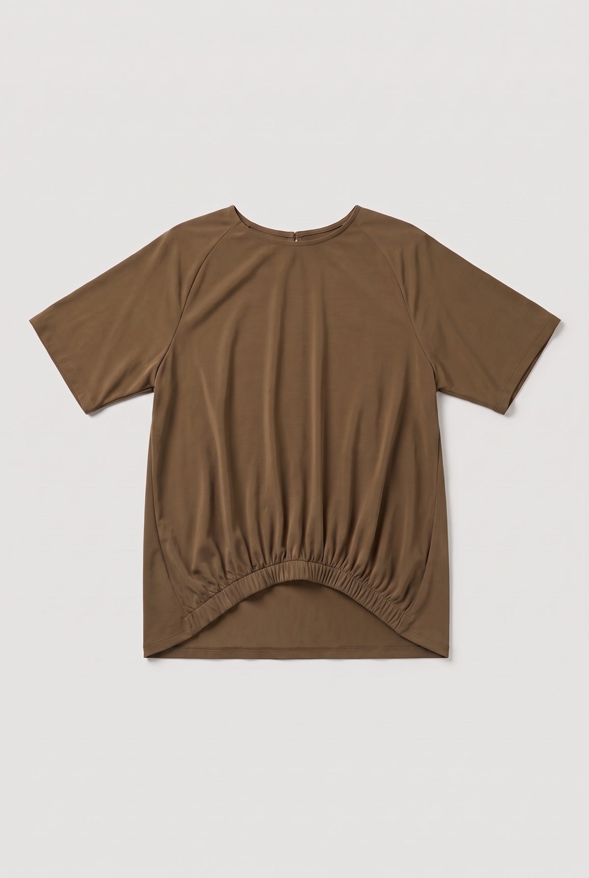 Asymmetric Draped Top - Brown - flat lay