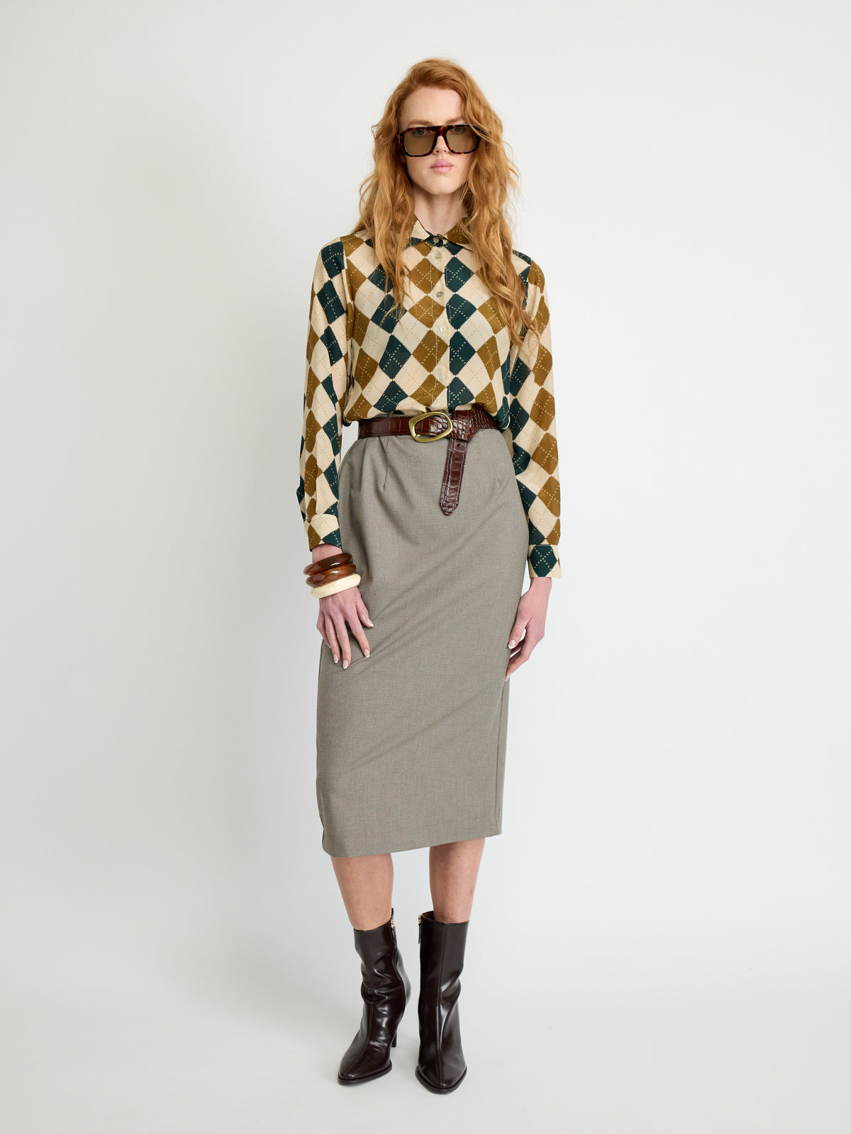 Belted Pencil Skirt - Maska
