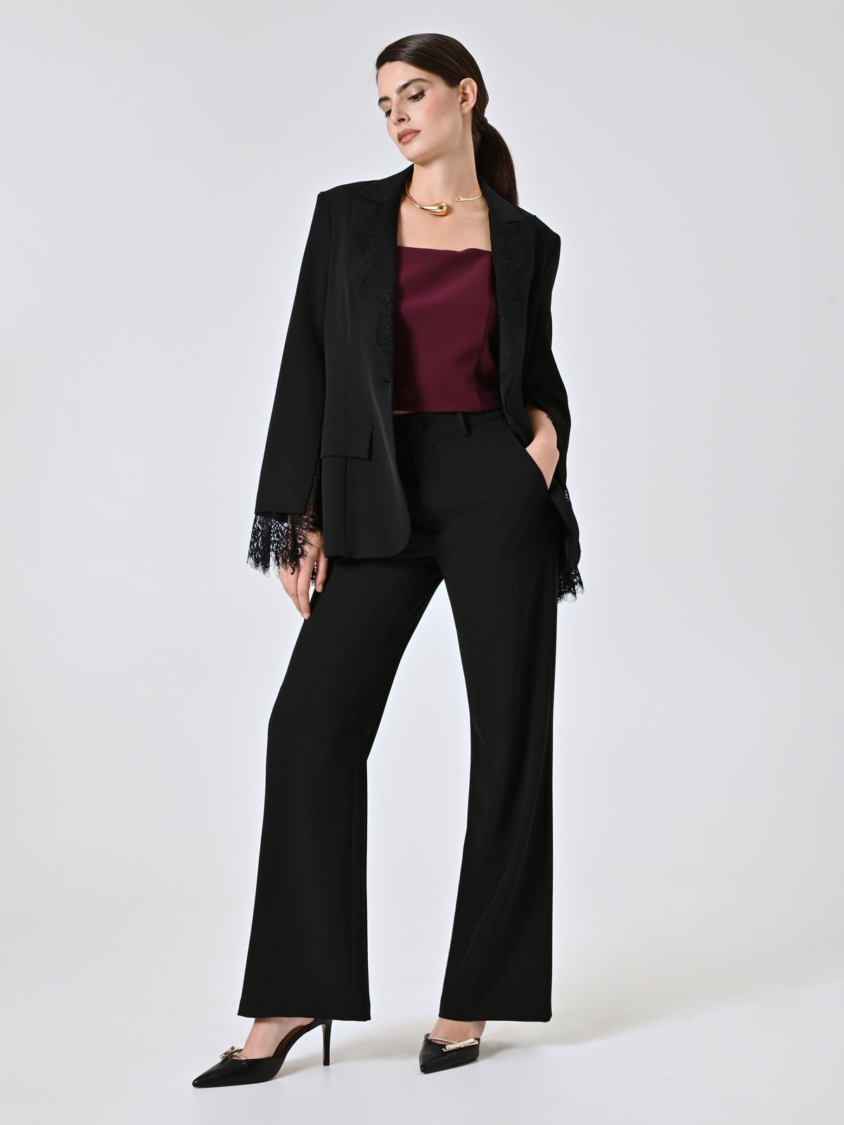 Black Trousers in Cady - Maska