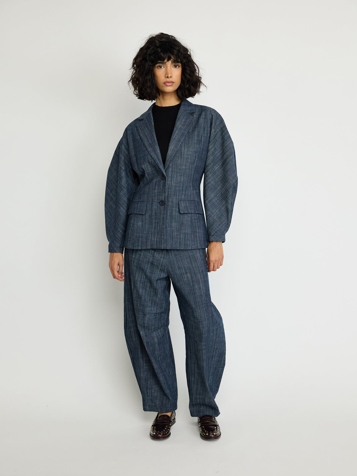 Cinched Denim Blazer - Maska