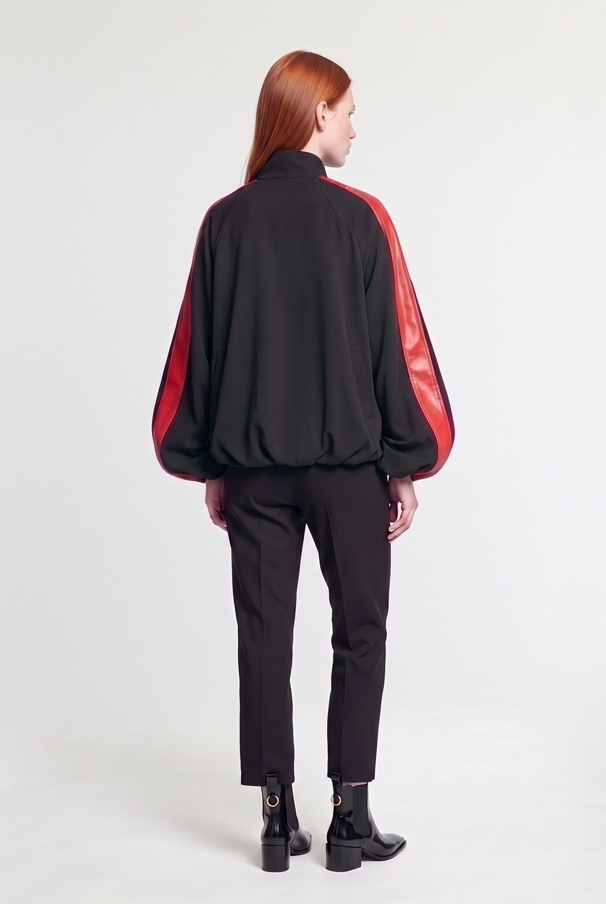 Red-stripe track jacket - Black - back view