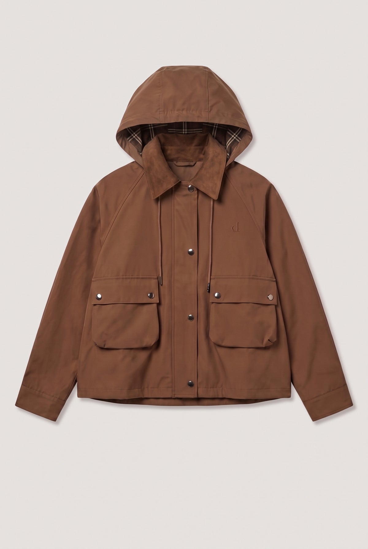 Cropped hooded utility jacket - Multi - flat lay