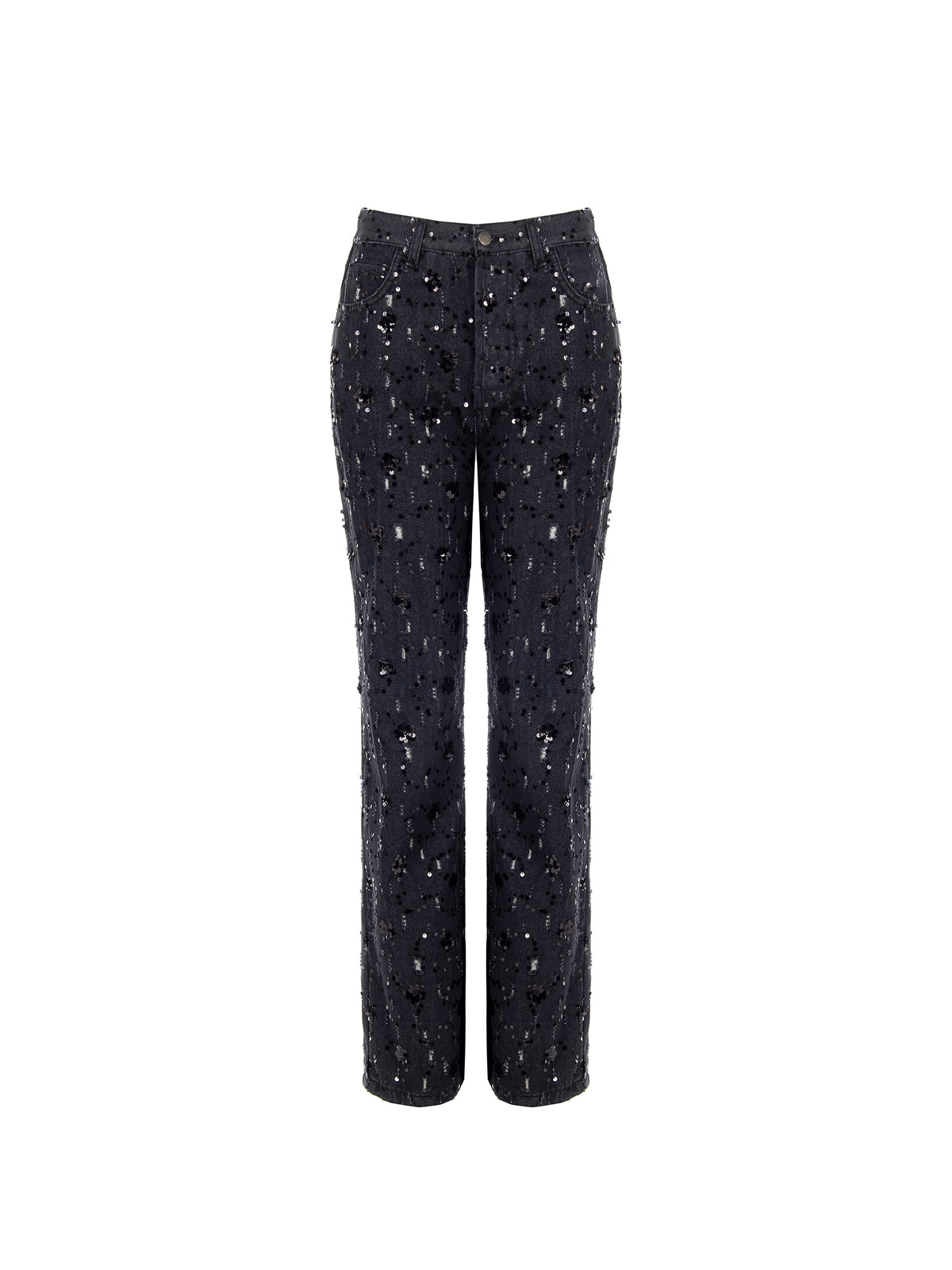 Denim Trousers Embellished with Sequins - Maska