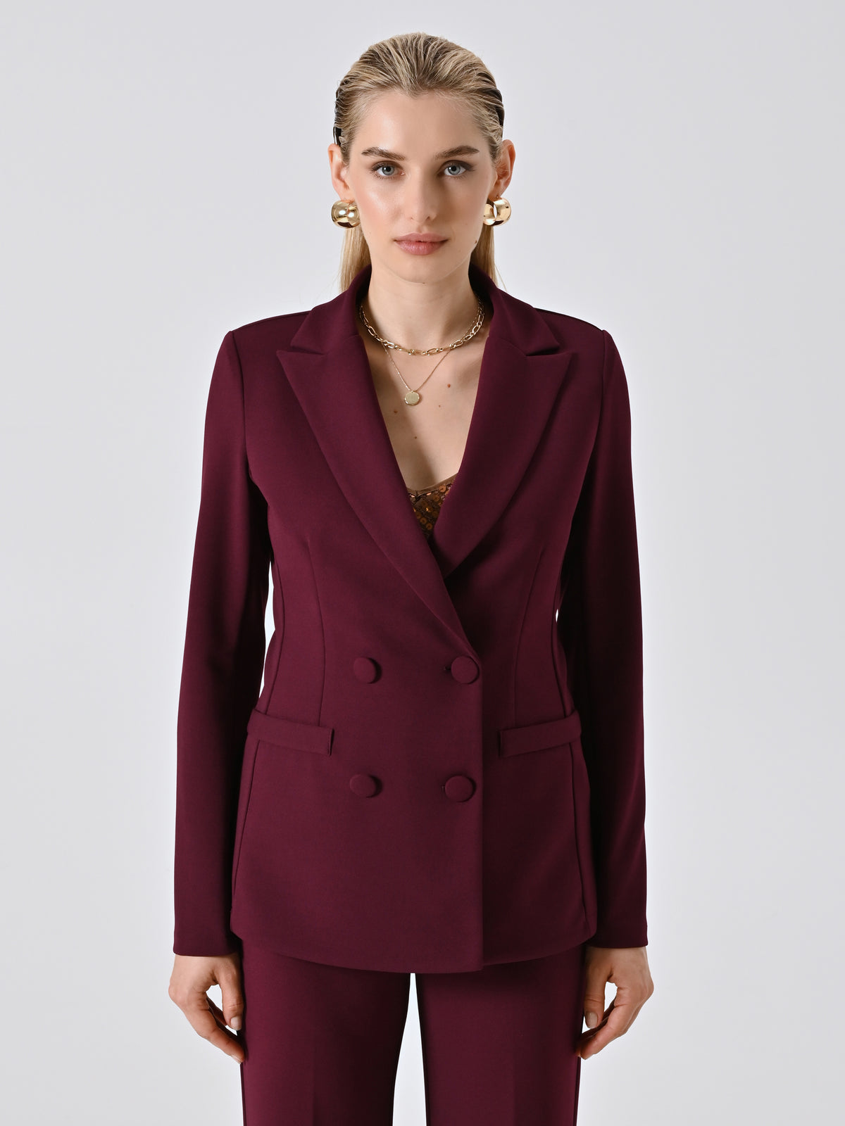 Double-Breasted Jacket Scuba Crepe - Maska
