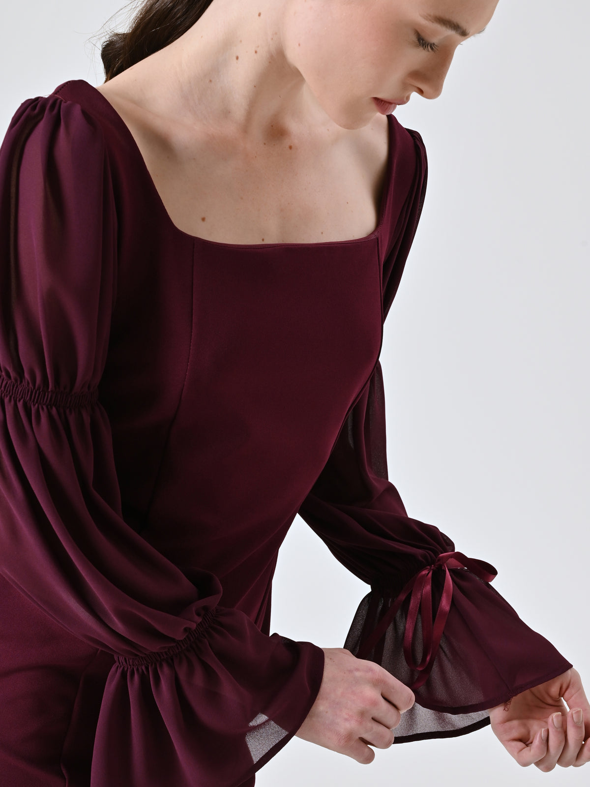Dress with Puff Sleeves - Maska
