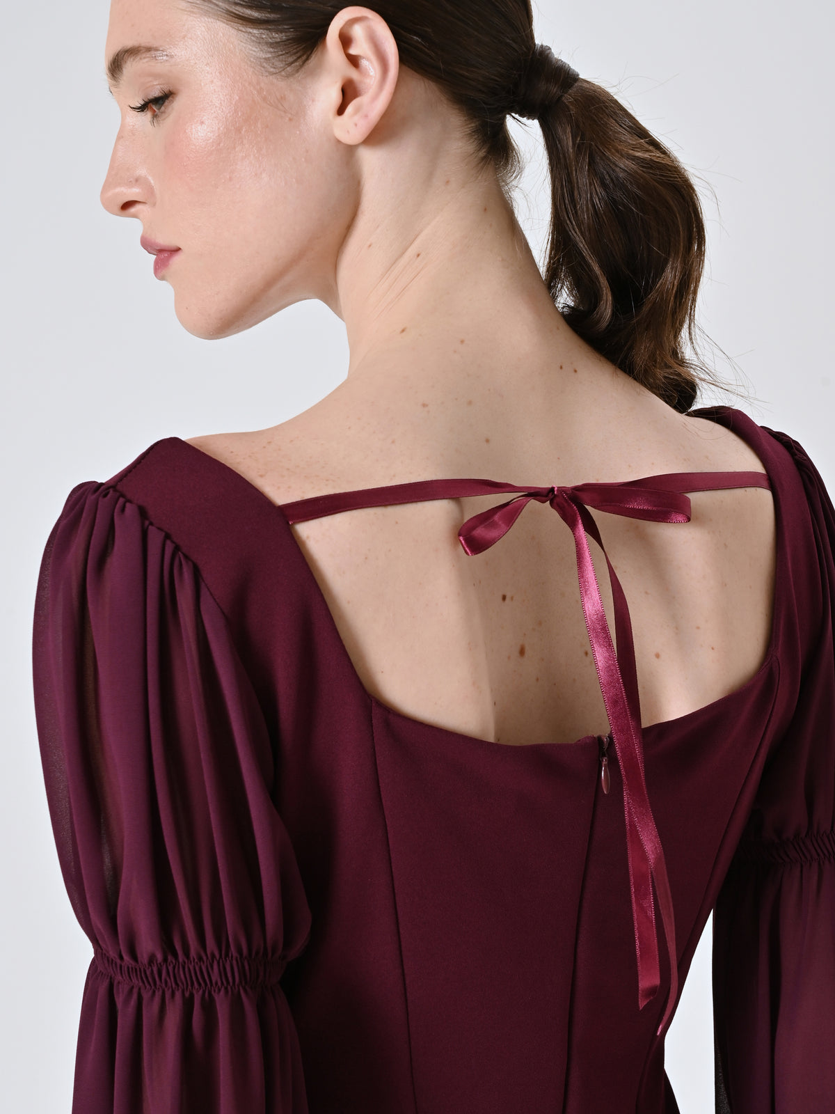Dress with Puff Sleeves - Maska
