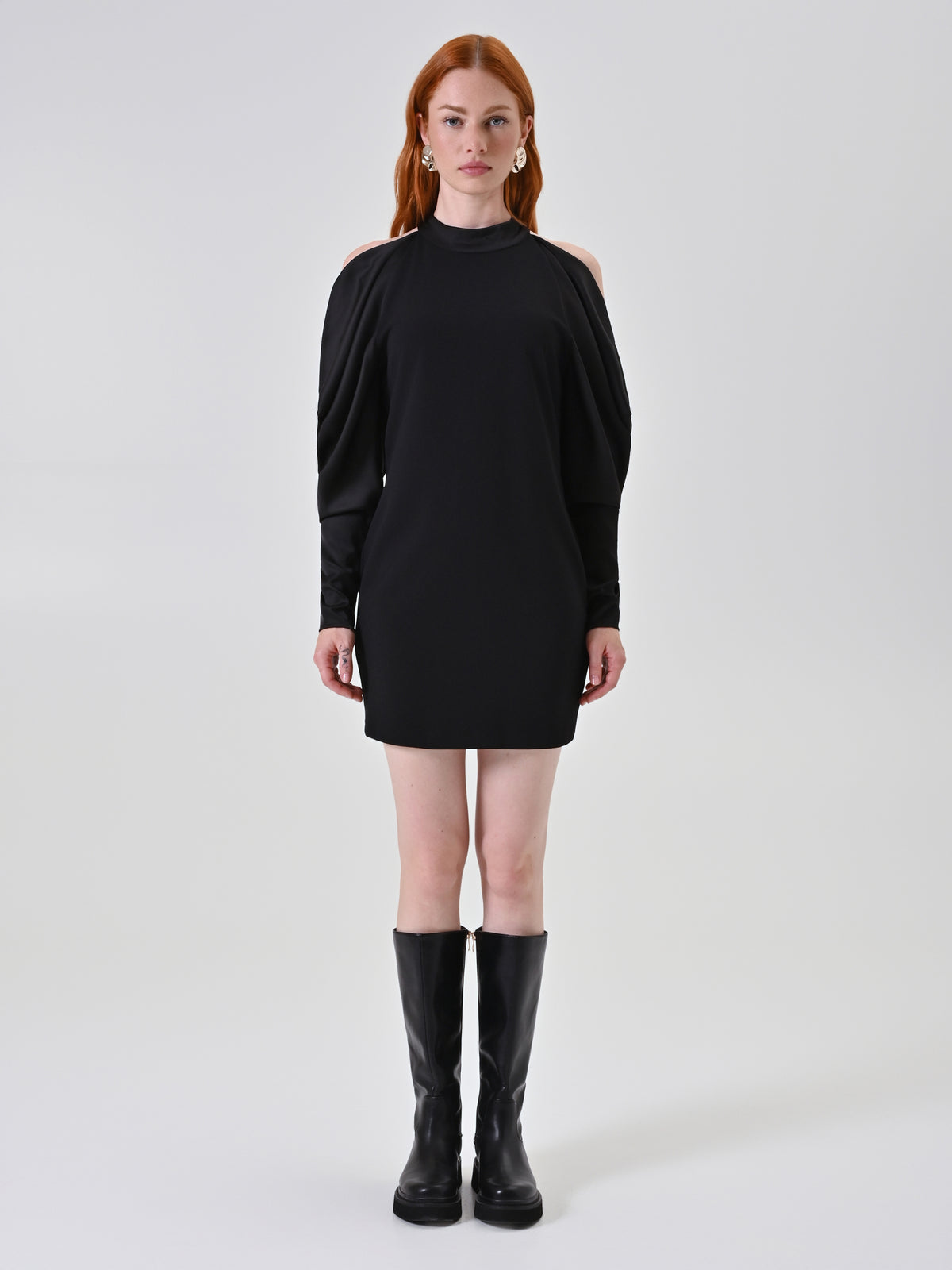 Dress with Satin Sleeves - Maska