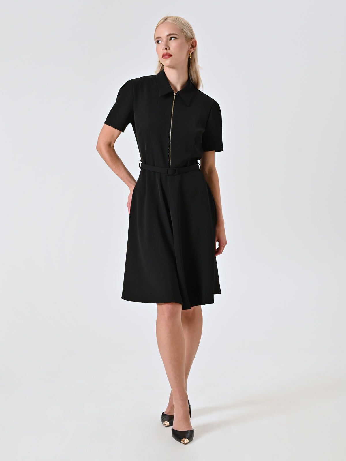 Dress with Zip and Collar - Maska
