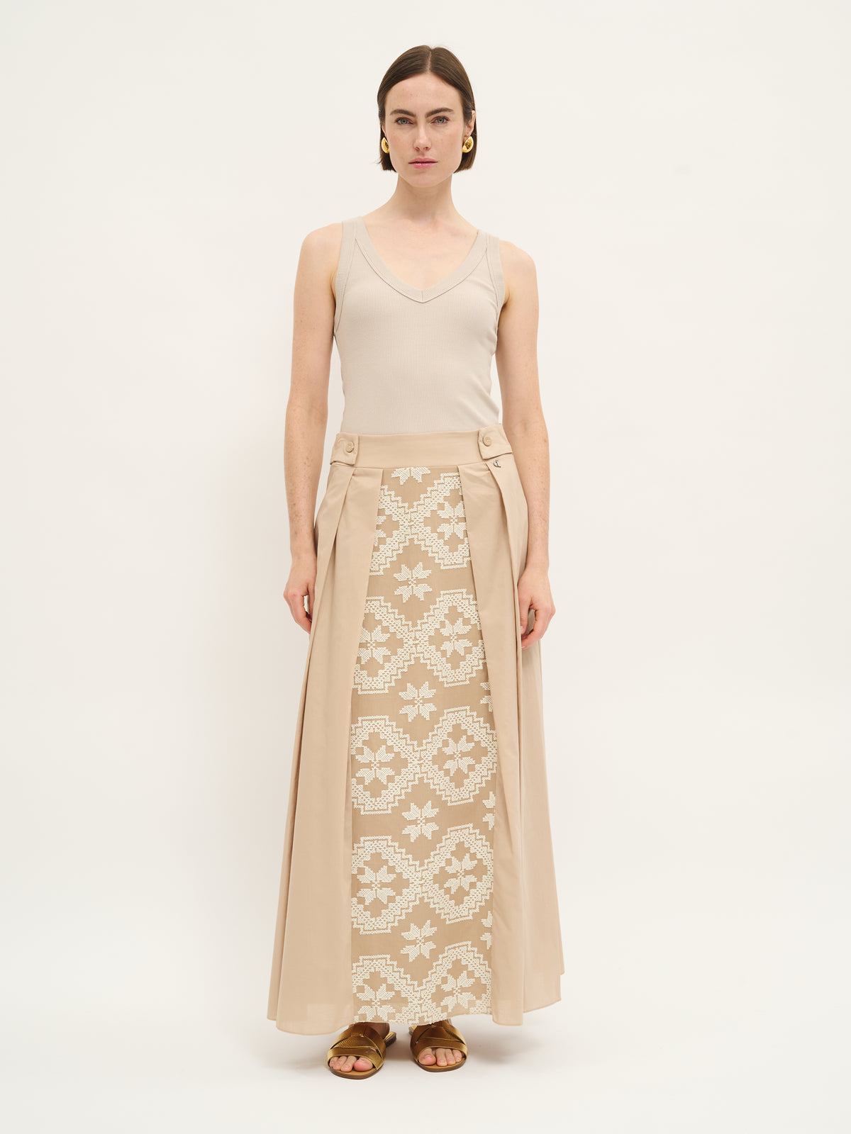 Embroidered Panel Skirt - Maska