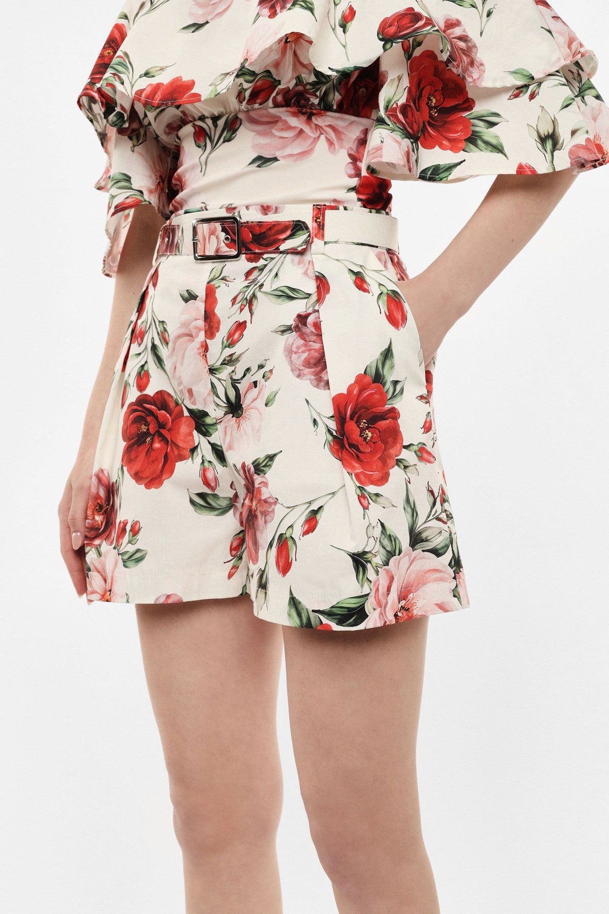 Floral Belted Shorts