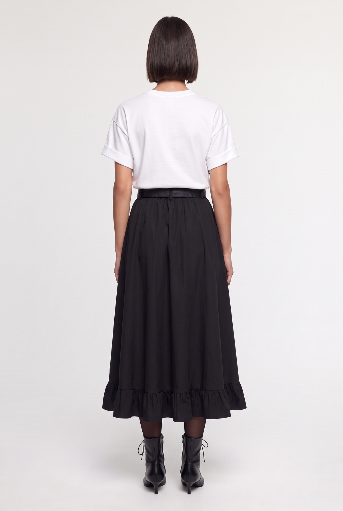 Fringe Yoke T-Shirt - White - back view