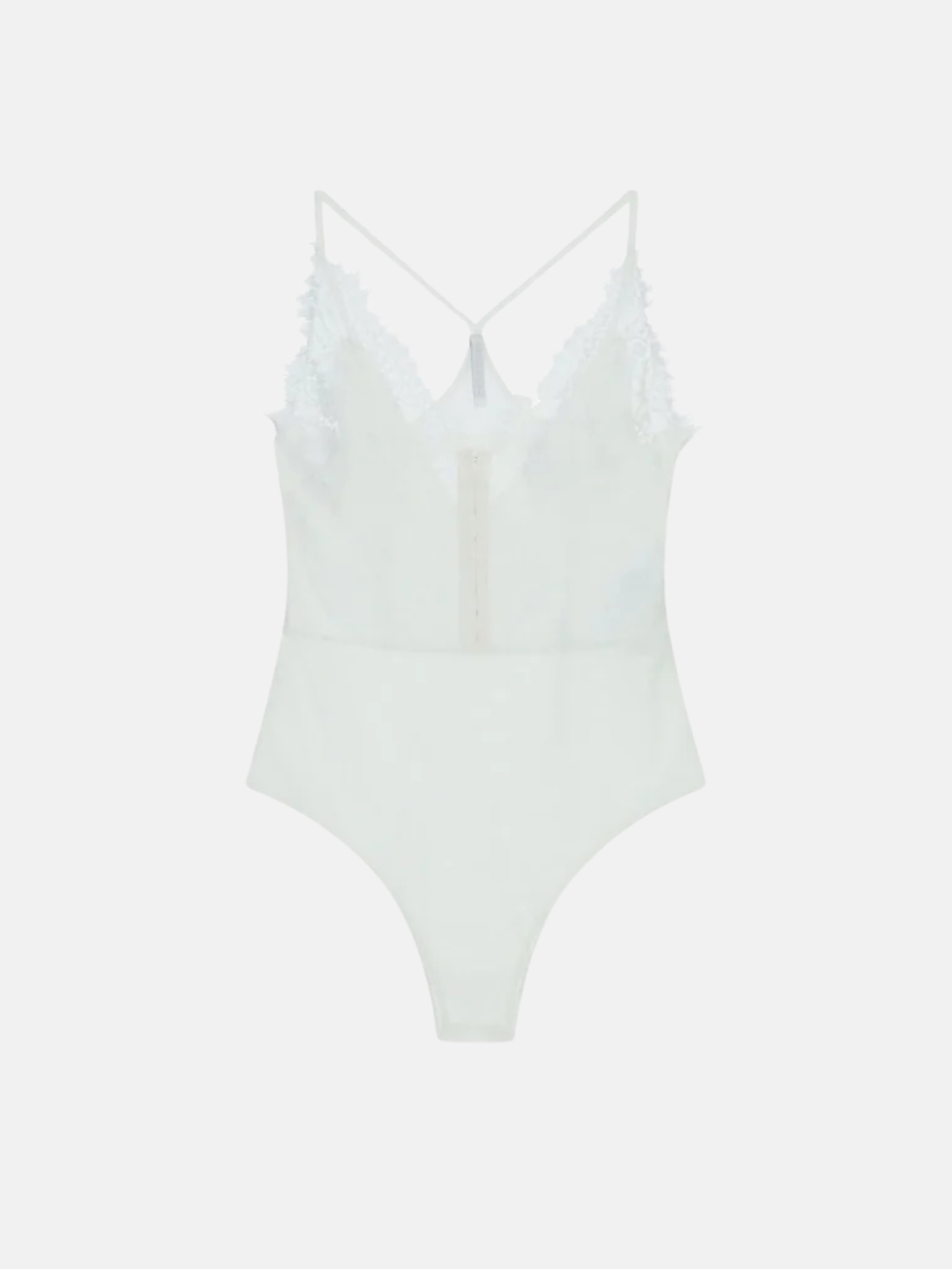 Body blanc à détails en dentelle