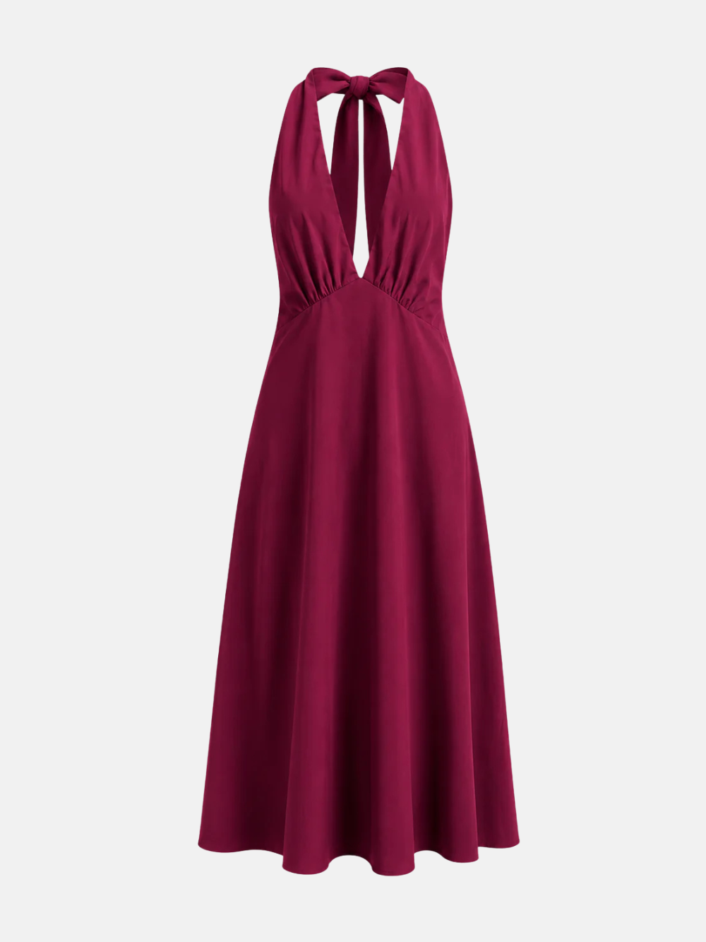 Midi dress sleeveless halter neck