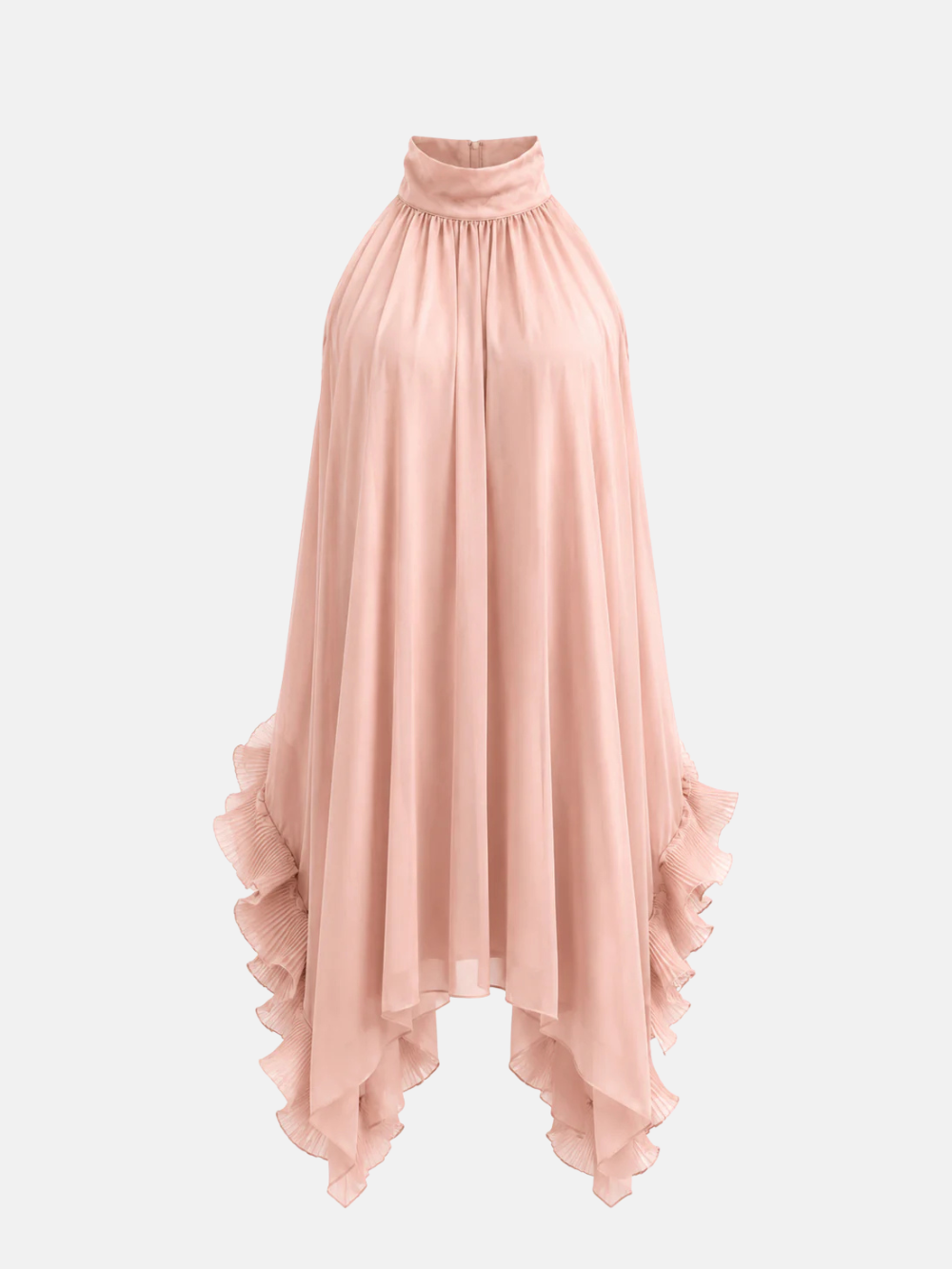 Halter Ruffle Midi Dress