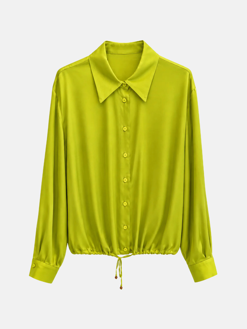 Satin Button-Down Lime