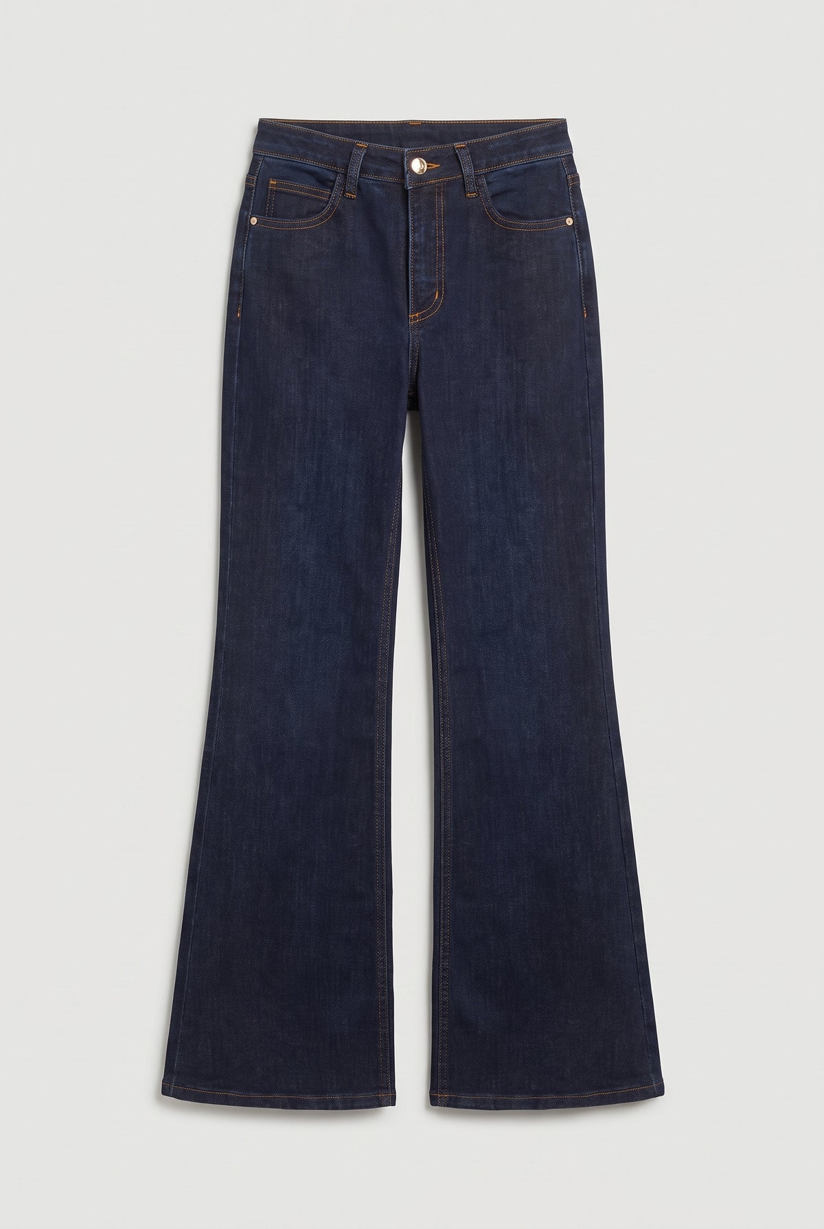 High-Rise Flare Jeans - Blue - flat lay
