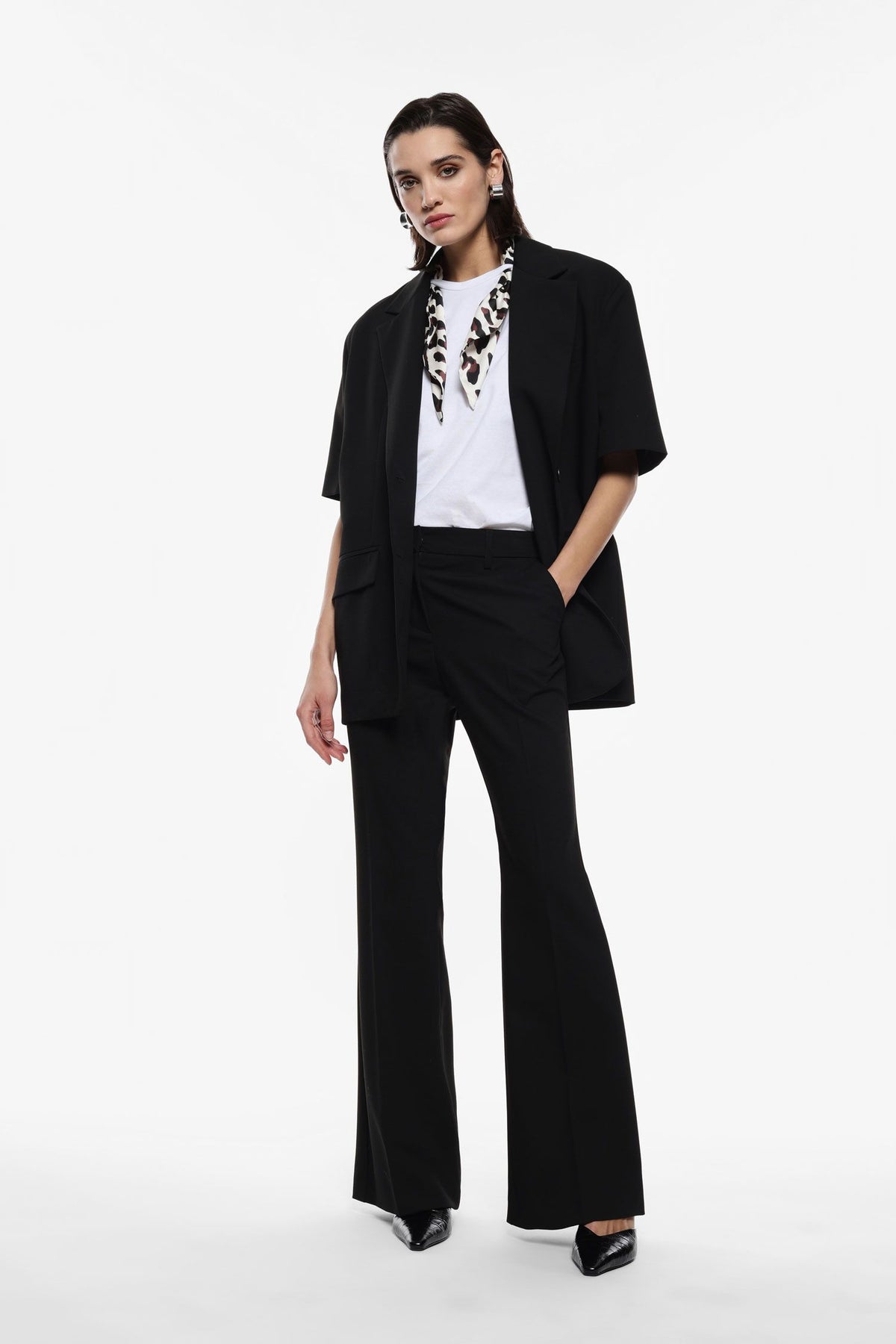 High-Waisted Flared Trousers - Maska