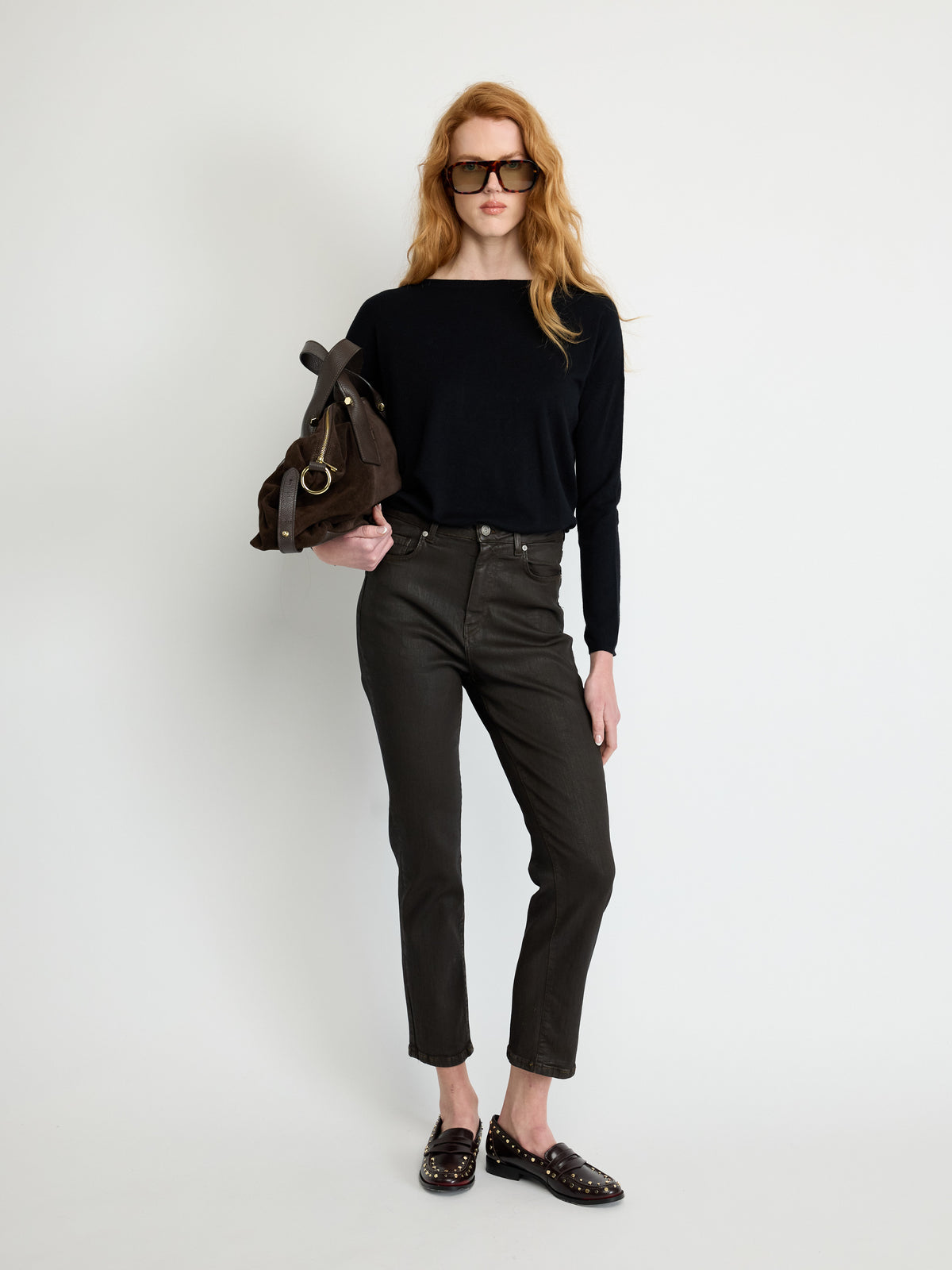 Ilaria Straight-Leg Waxed Jeans - Maska