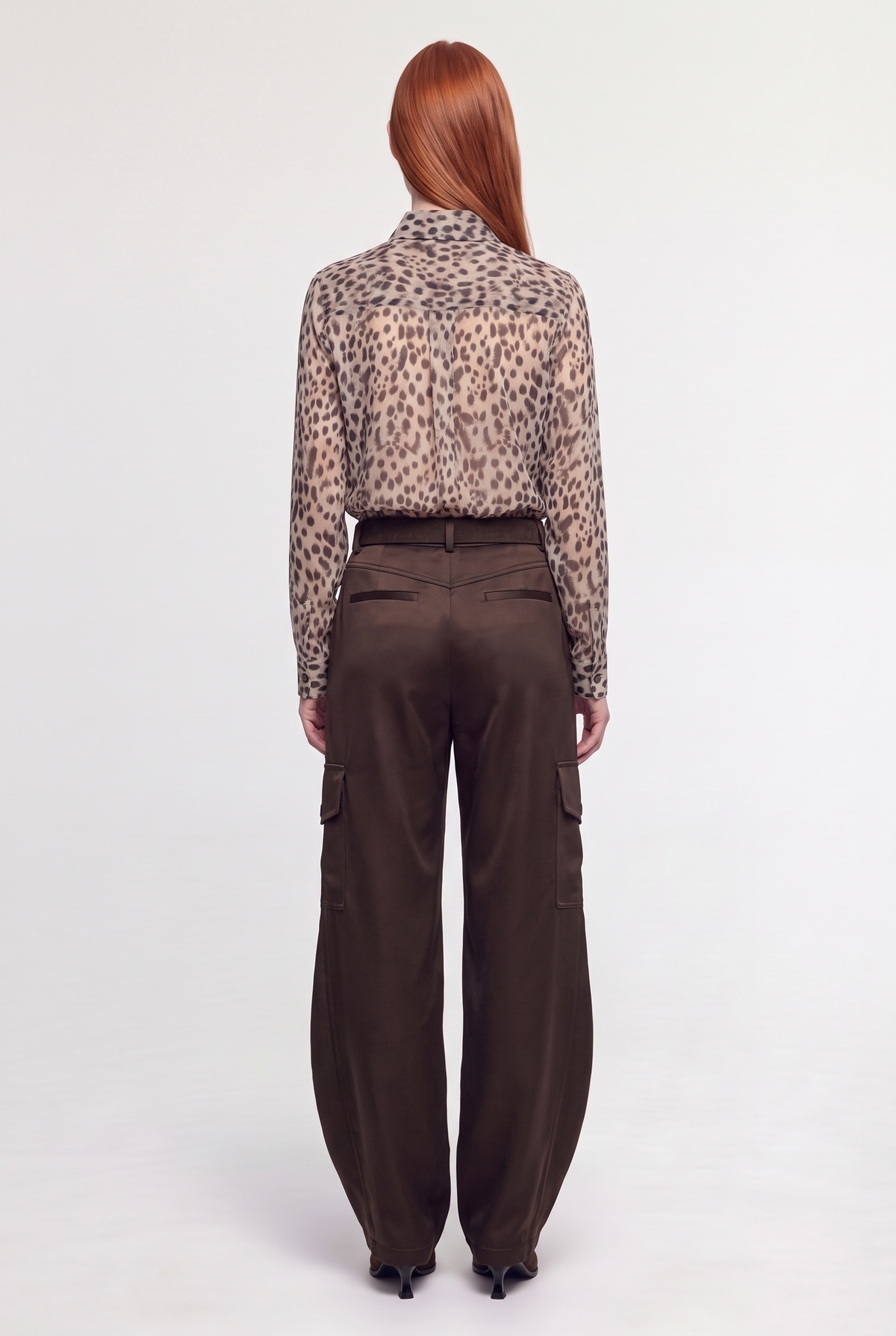 Leopard-Print Button-Up Shirt - Leopard - back view
