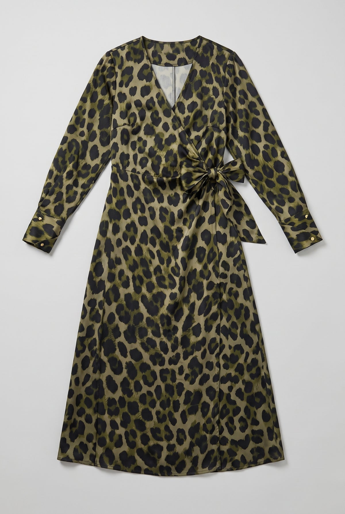 Leopard print Wrap Long Dress - Leopard - flat lay