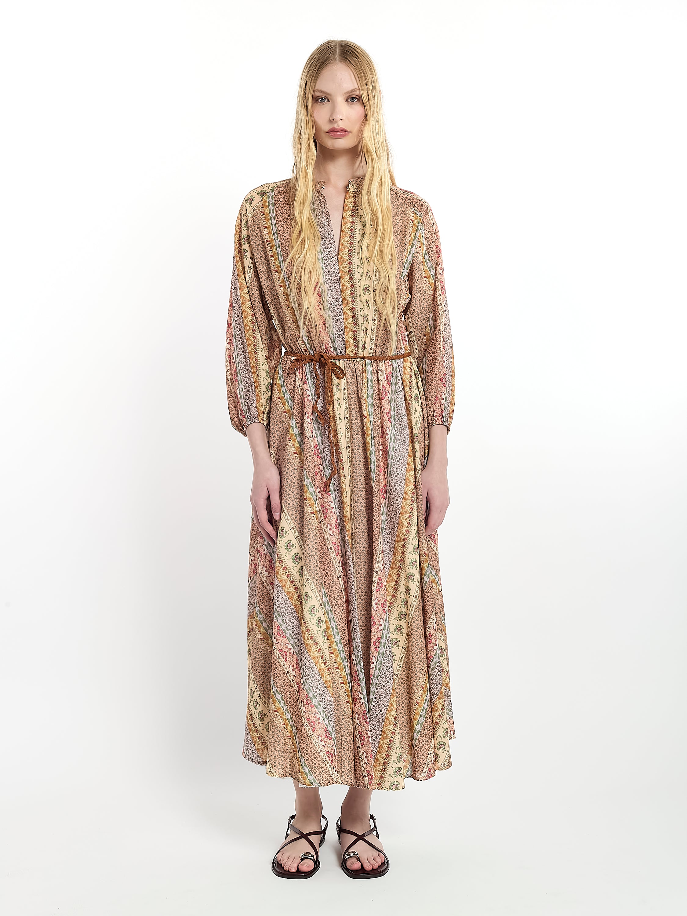 Printed Belted Dress