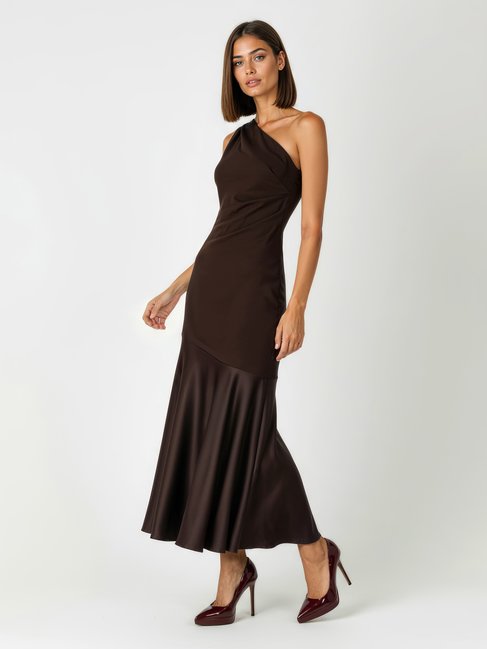 Maxi Dress with Satin Hem - Maska