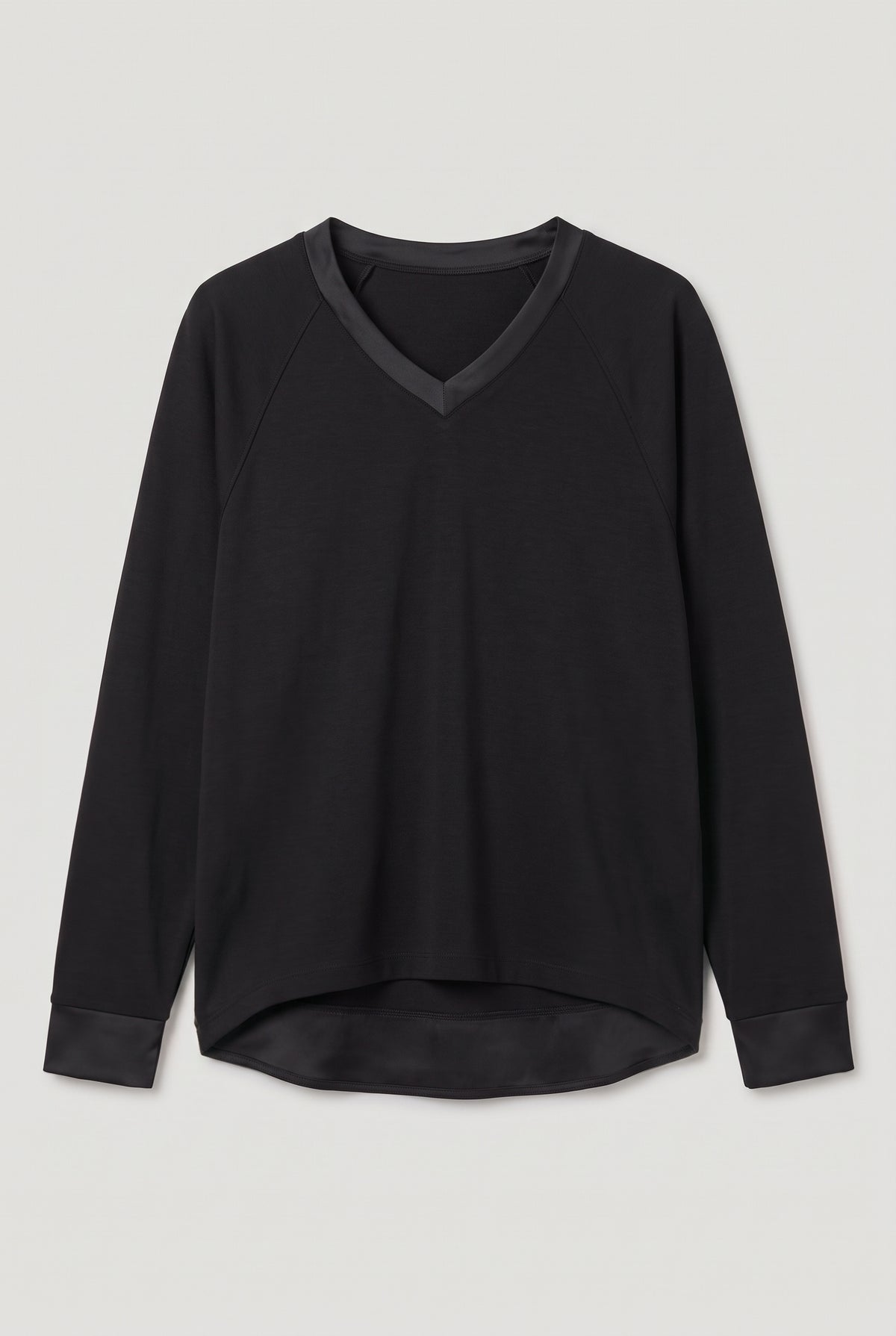 Mixed-Fabric Top - Black - flat lay