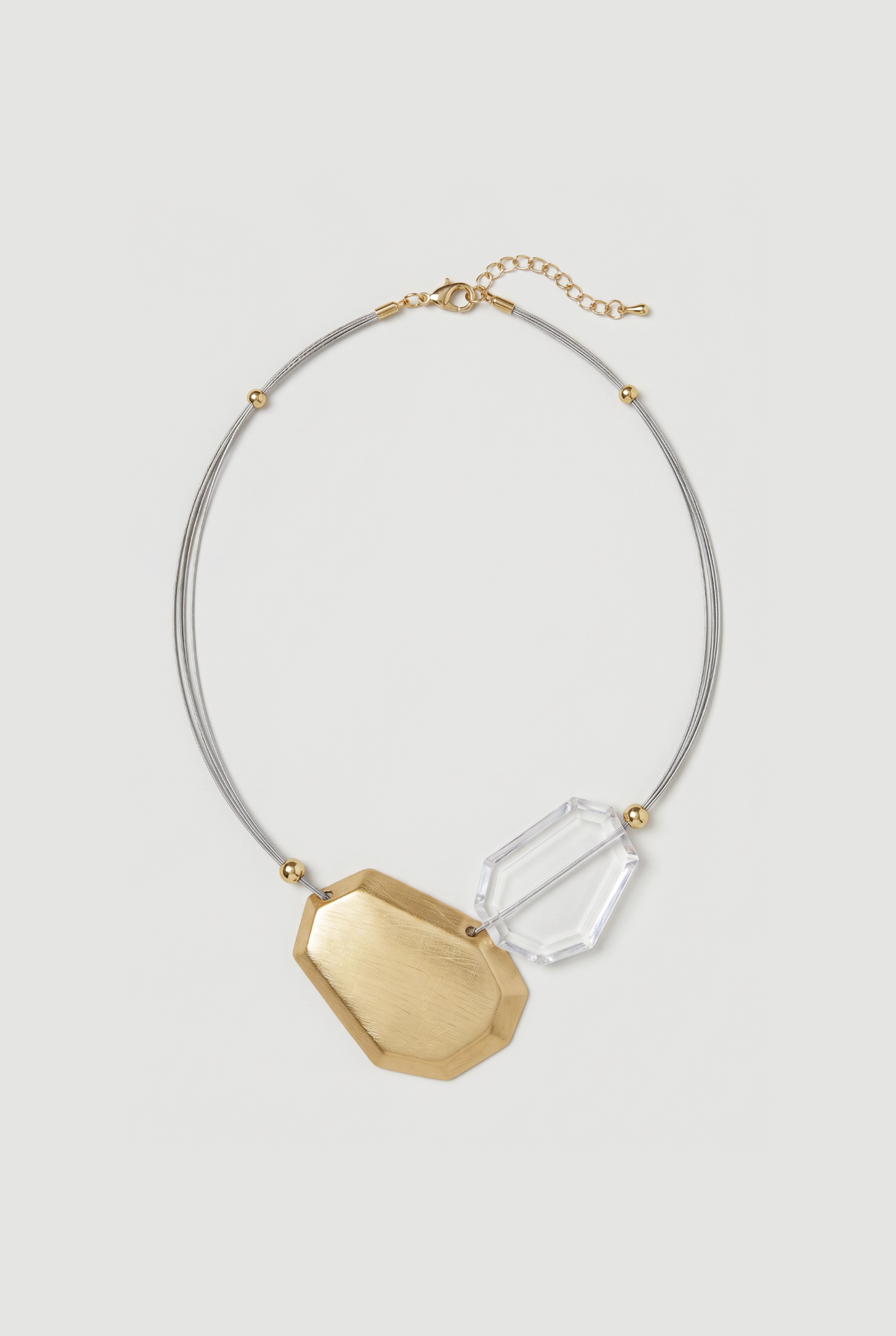 Geometric Pendant Necklace with Acrylic Accent