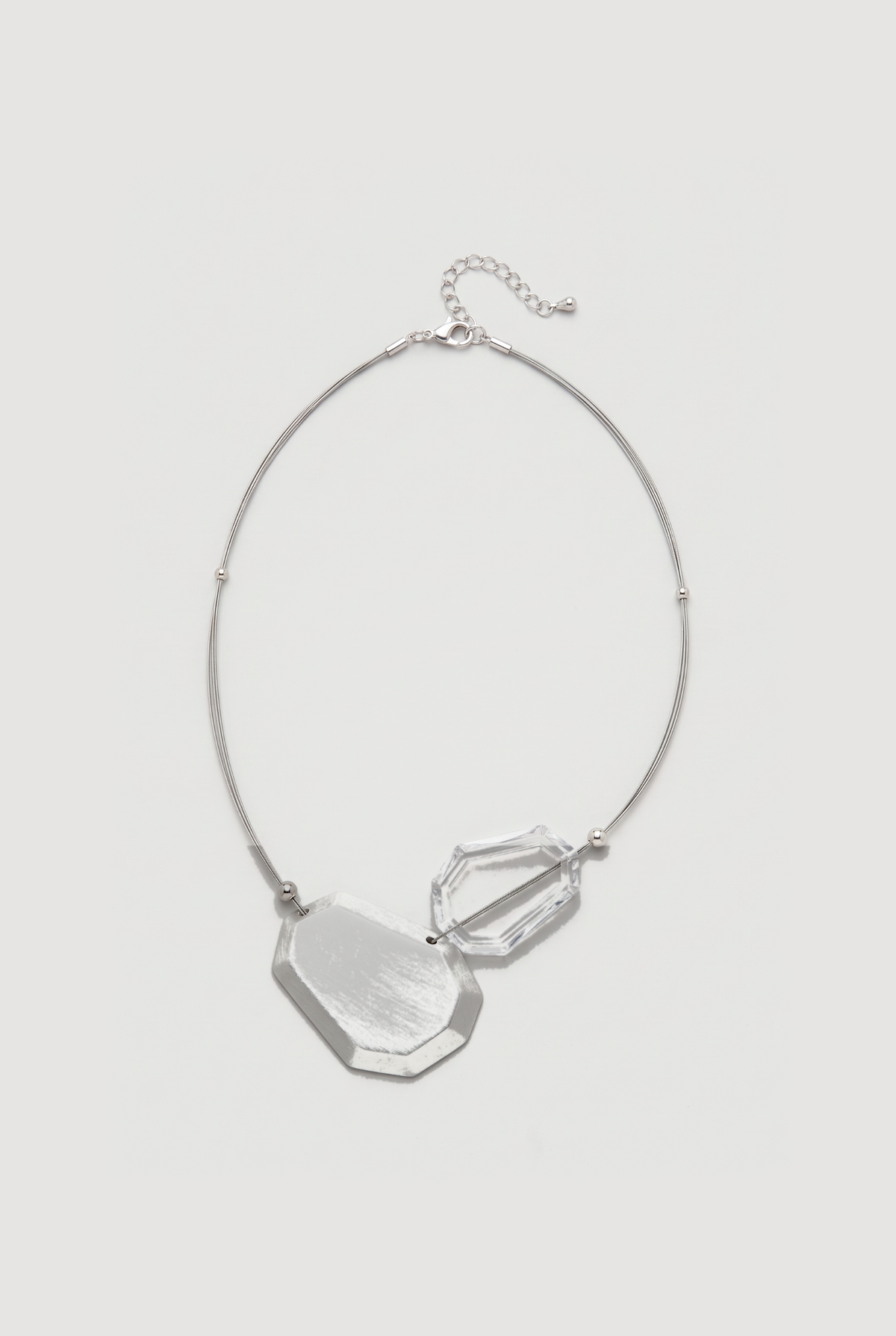 Geometric Pendant Necklace with Acrylic Accent