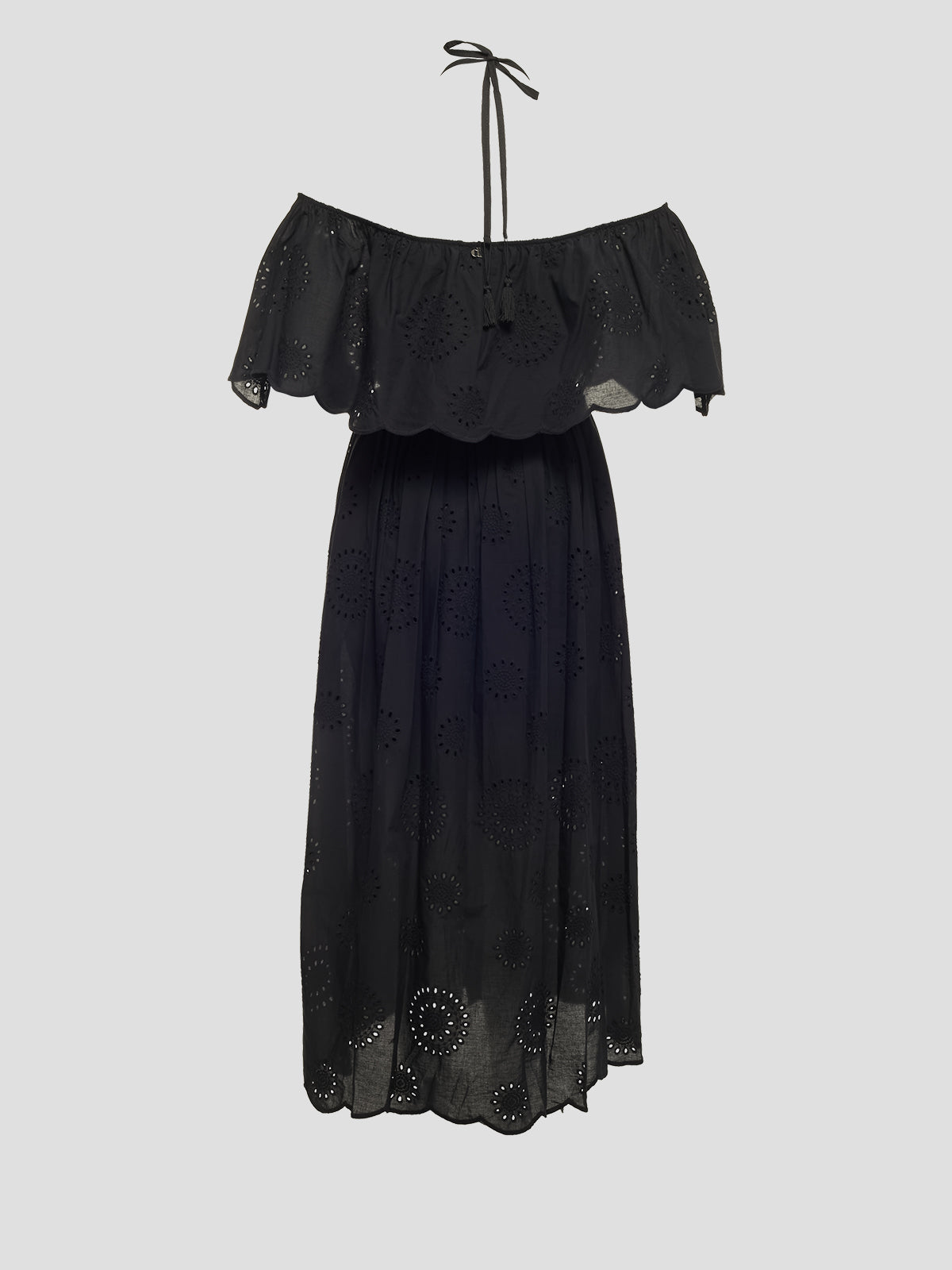 Robe en coton à épaules dénudées
