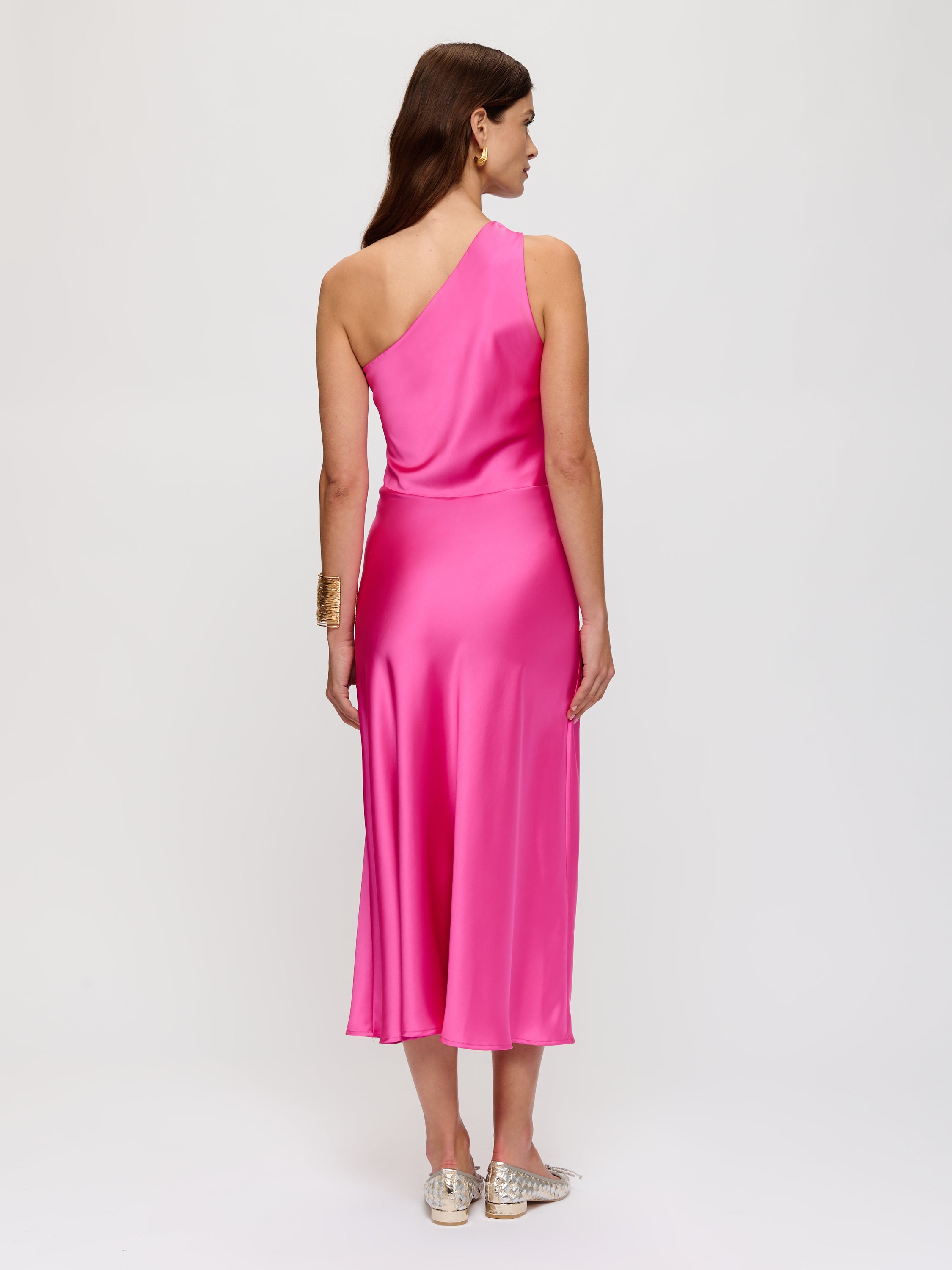 One Shoulder Satin Dress