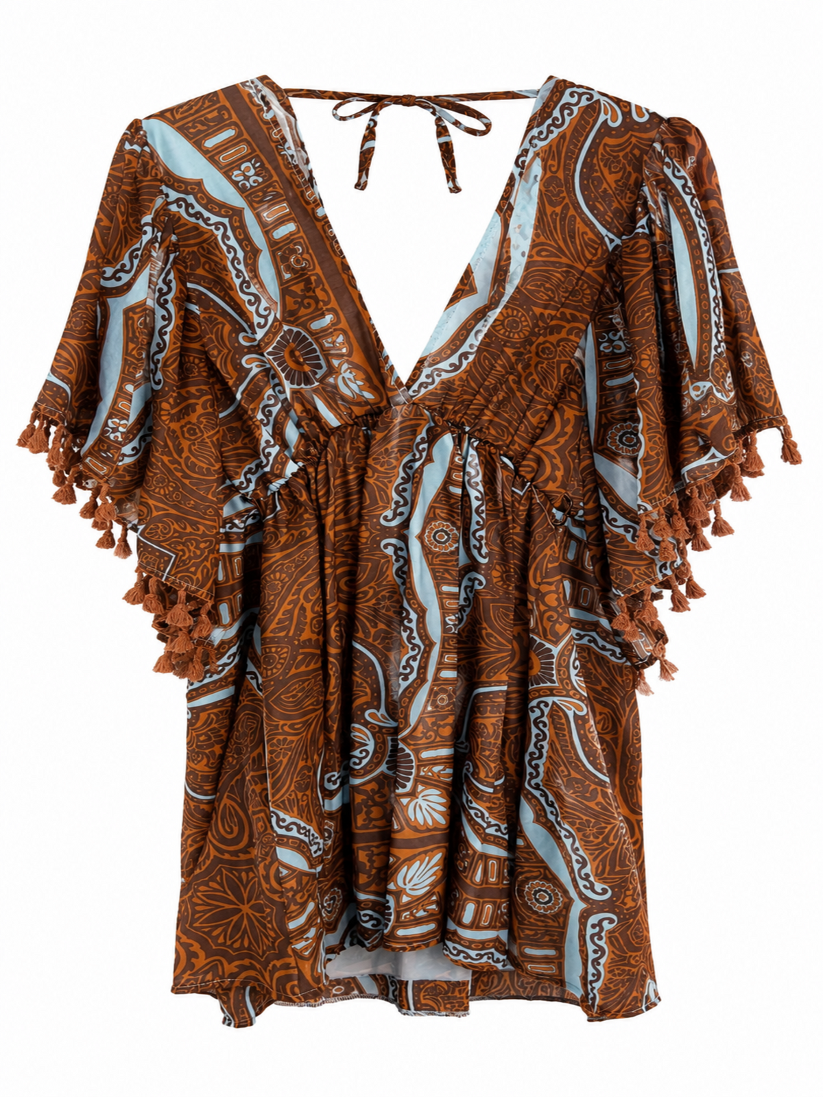ROBE À FRANGES IMPRIMÉ CACHEMIRE