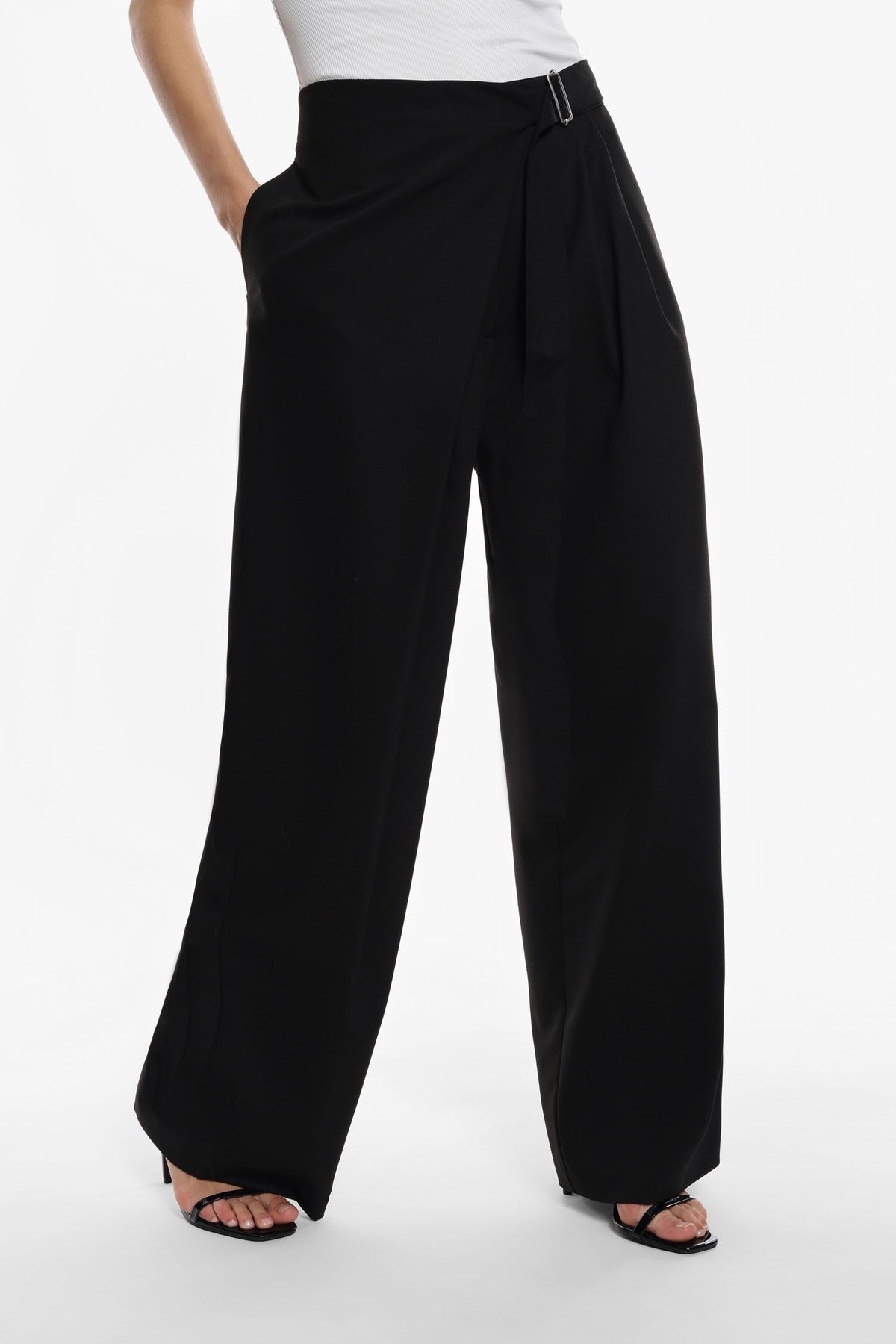 Palazzo Pants With Wrap Closure - Maska