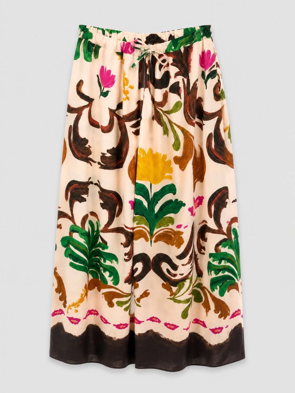Abstract Floral Wide-Leg Pants