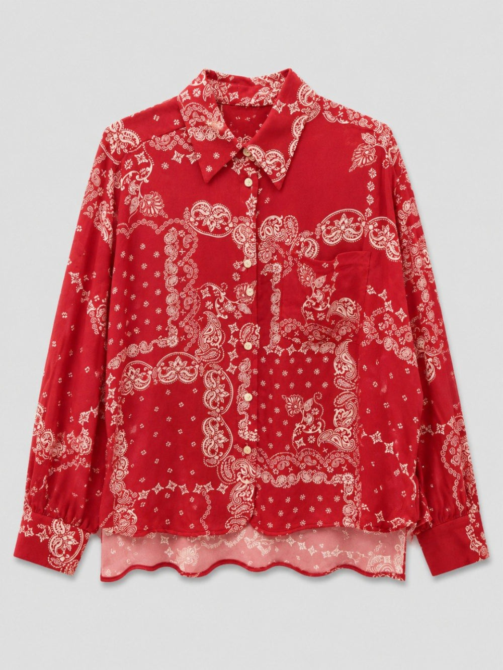 Bandana Print Button-Up Shirt