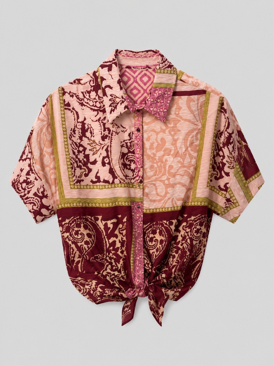 Paisley Tie-Front Shirt