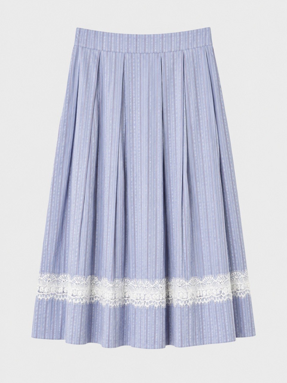 Lace-Trim Midi Skirt