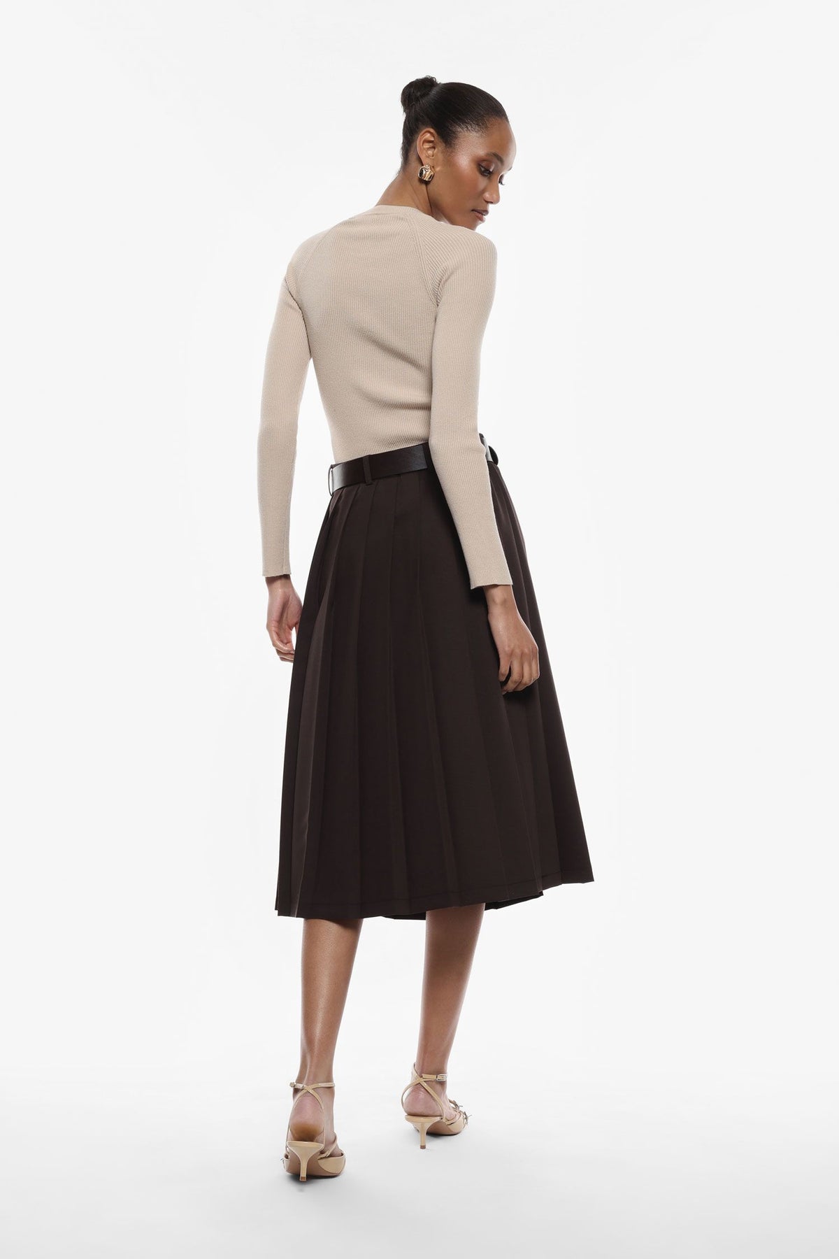 Pleated Skirt With Belt - Maska