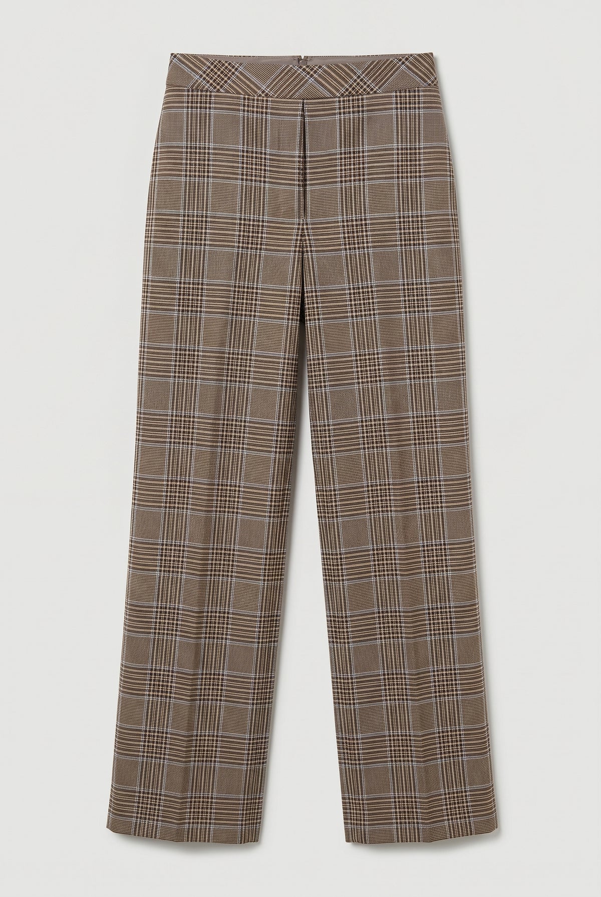 Prince of Wales Check Trousers - Brown - flat lay