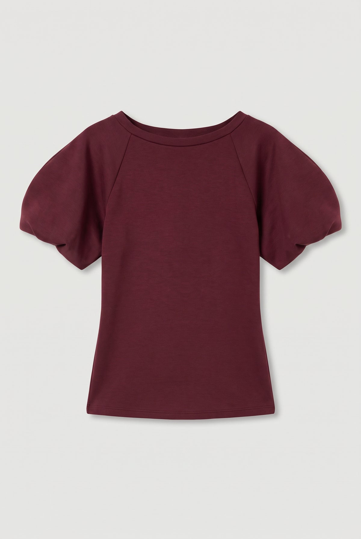 Puff-Sleeve Top - Bordeaux - flat lay