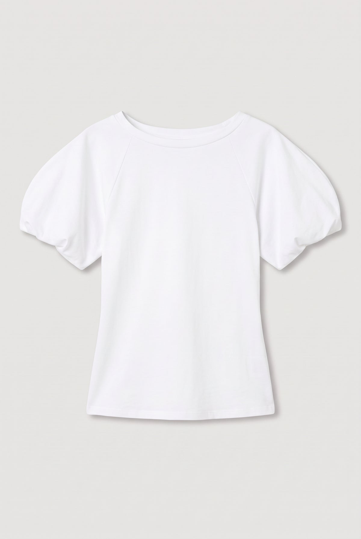 Puff-Sleeve Top - Cream - flat lay