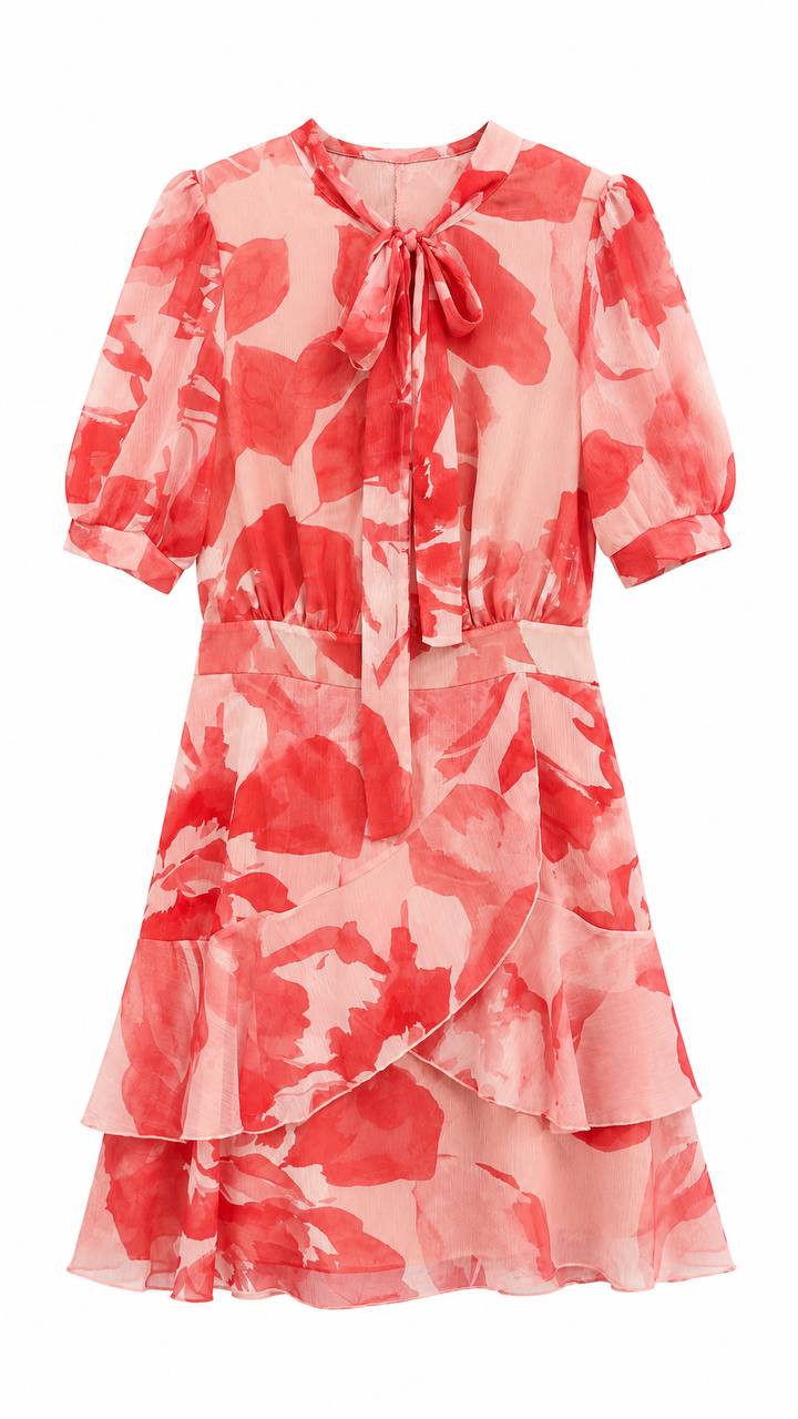 ROBE ROUGE IMPRIMÉE